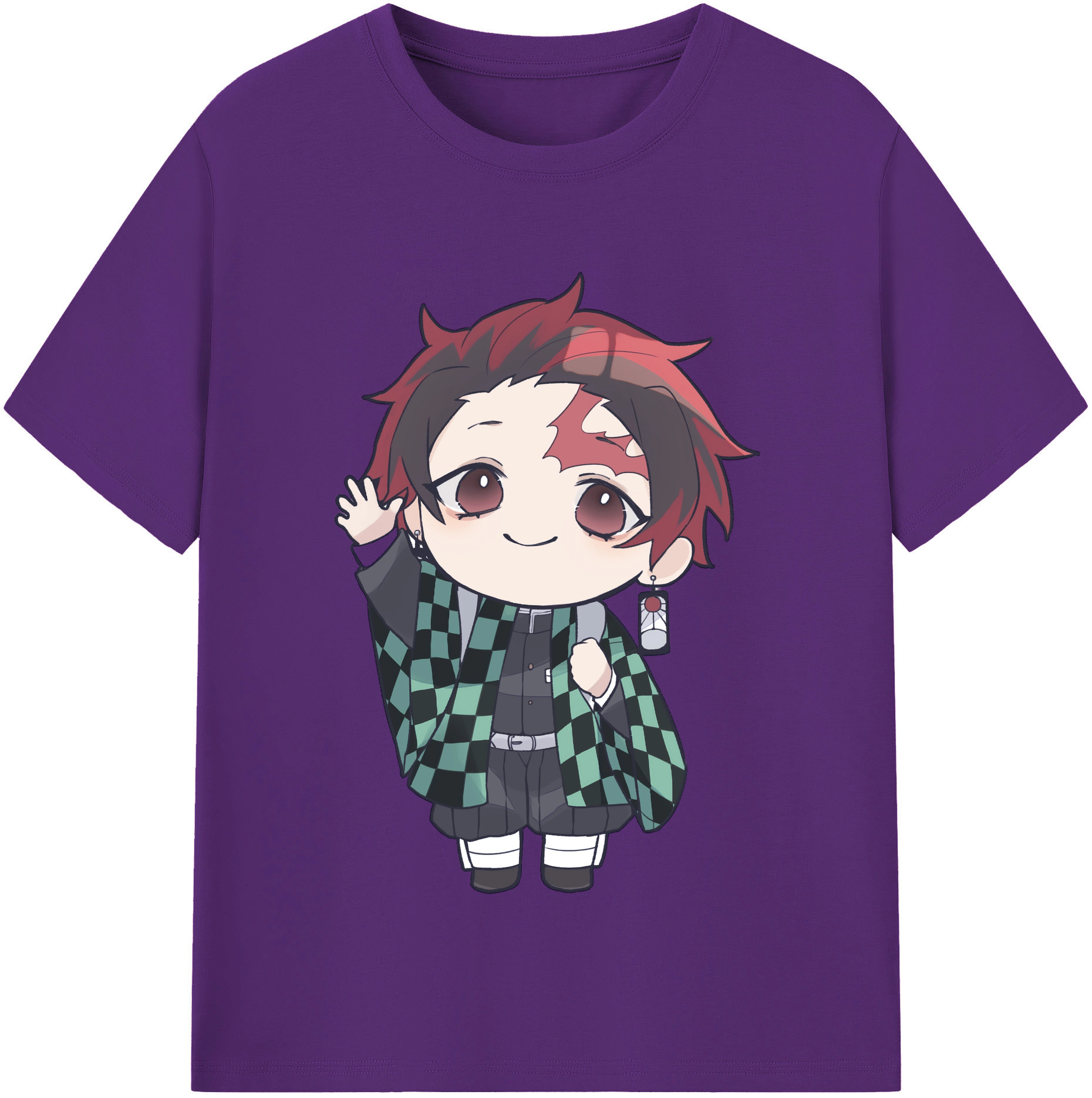 （画像用） 鬼滅の刃 竈門 炭治郎／かまど たんじろう Kamado Tanjirou 綿100％半袖Tシャツ（フロントプリント）