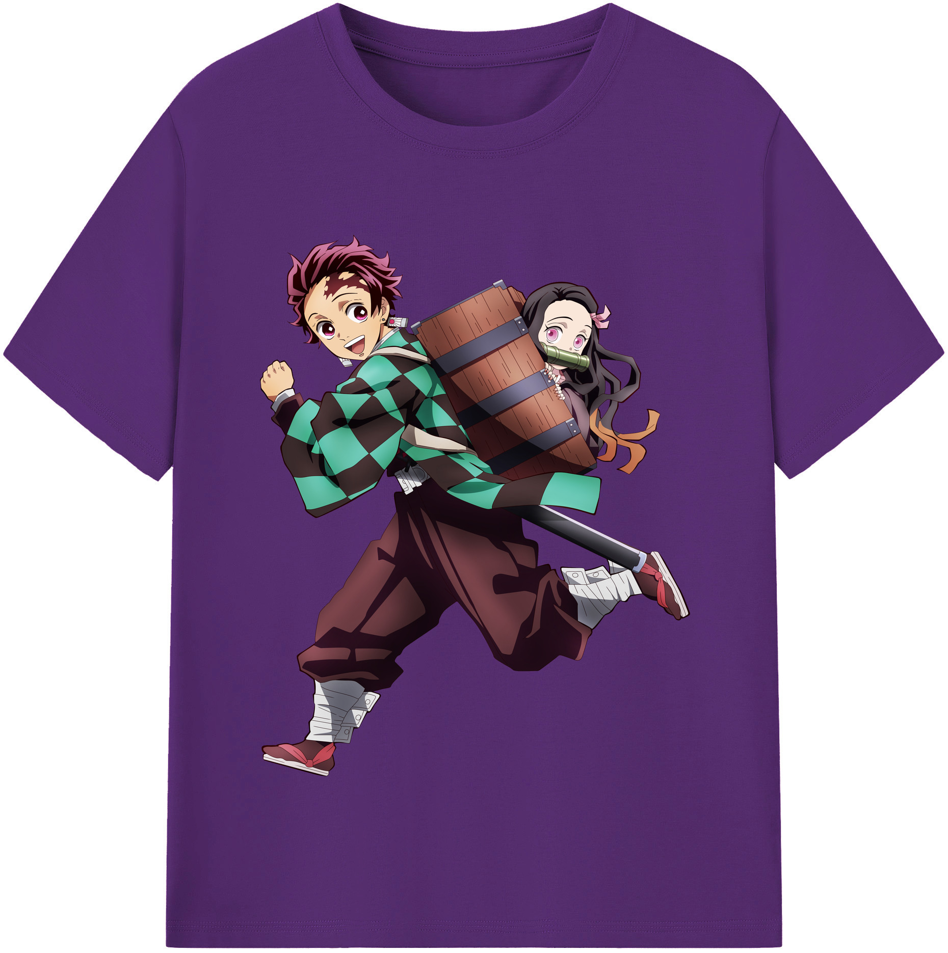 （画像用） 鬼滅の刃 竈門 炭治郎／かまど たんじろう Kamado Tanjirou 綿100％半袖Tシャツ（フロントプリント）