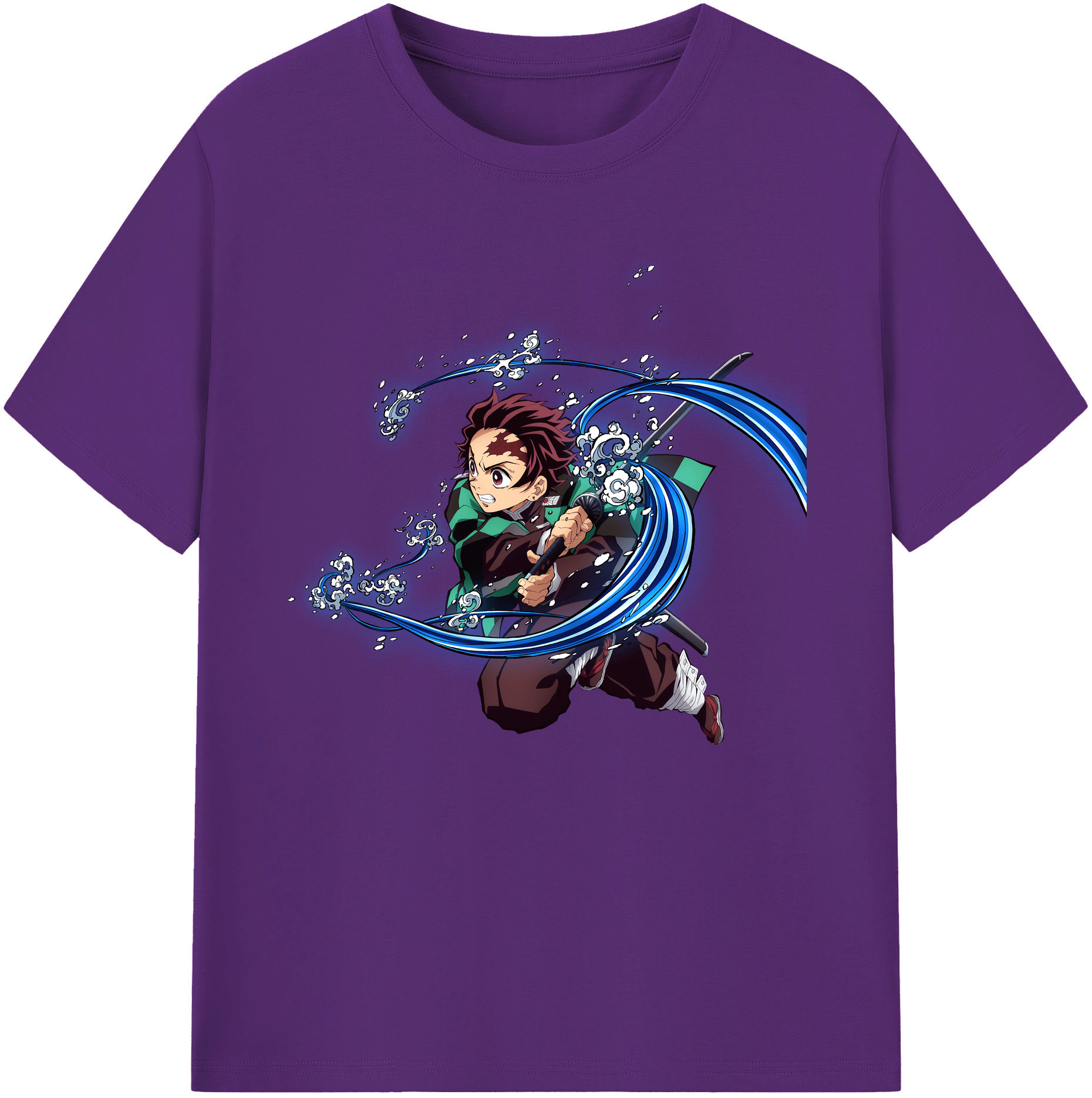 （画像用） 鬼滅の刃 竈門 炭治郎／かまど たんじろう Kamado Tanjirou 綿100％半袖Tシャツ（フロントプリント）
