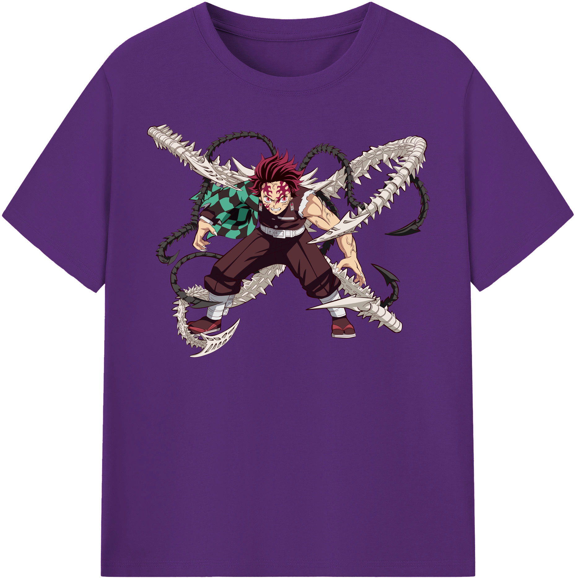 （画像用） 鬼滅の刃 竈門 炭治郎／かまど たんじろう Kamado Tanjirou 綿100％半袖Tシャツ（フロントプリント）