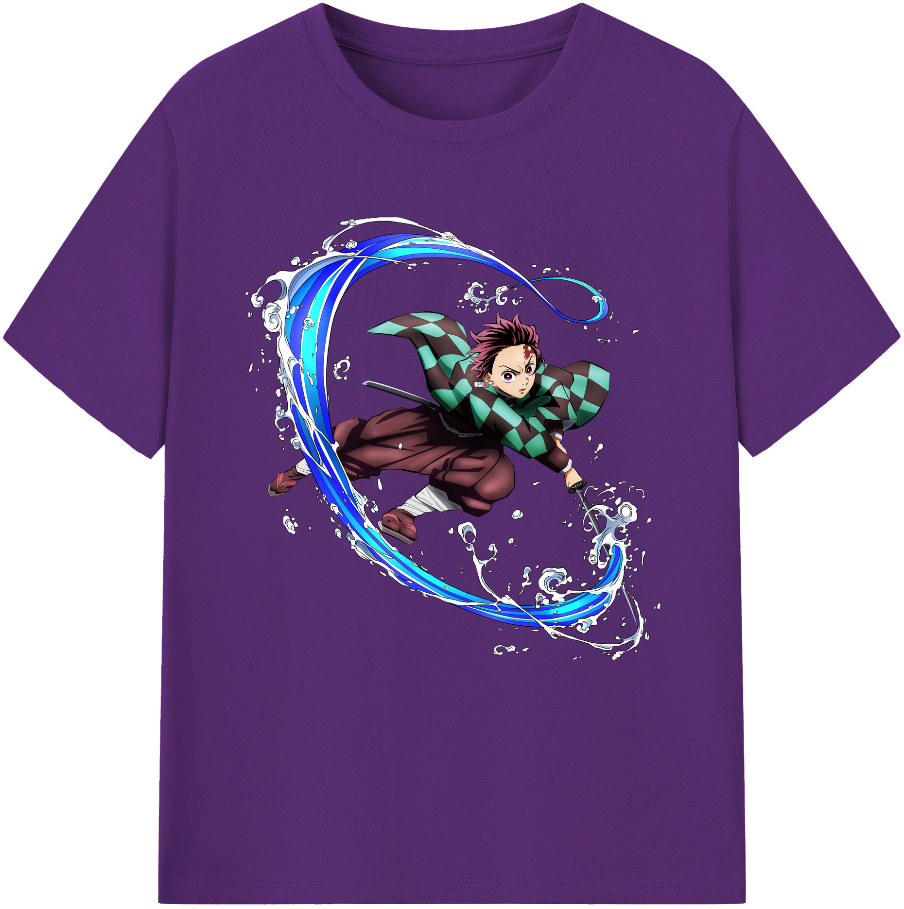 （画像用） 鬼滅の刃 竈門 炭治郎／かまど たんじろう Kamado Tanjirou 綿100％半袖Tシャツ（フロントプリント）