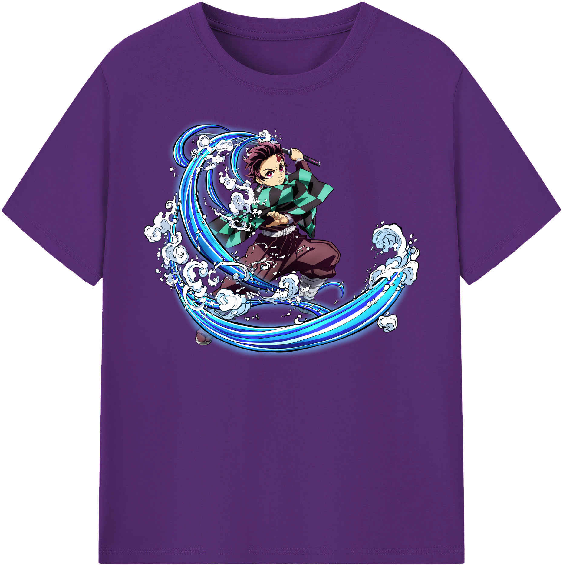 （画像用） 鬼滅の刃 竈門 炭治郎／かまど たんじろう Kamado Tanjirou 綿100％半袖Tシャツ（フロントプリント）