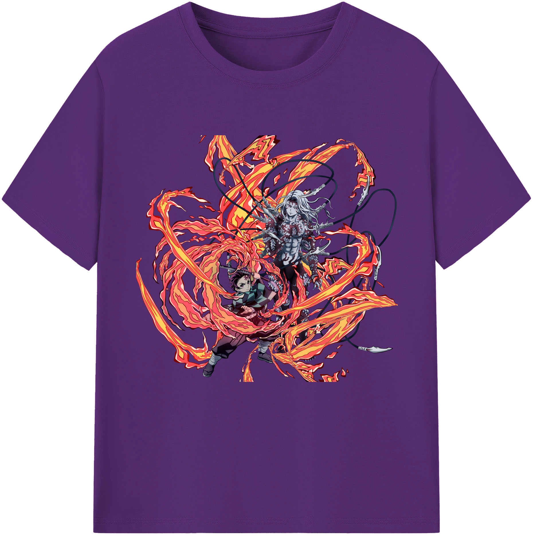 （画像用） 鬼滅の刃 竈門 炭治郎／かまど たんじろう Kamado Tanjirou 綿100％半袖Tシャツ（フロントプリント）