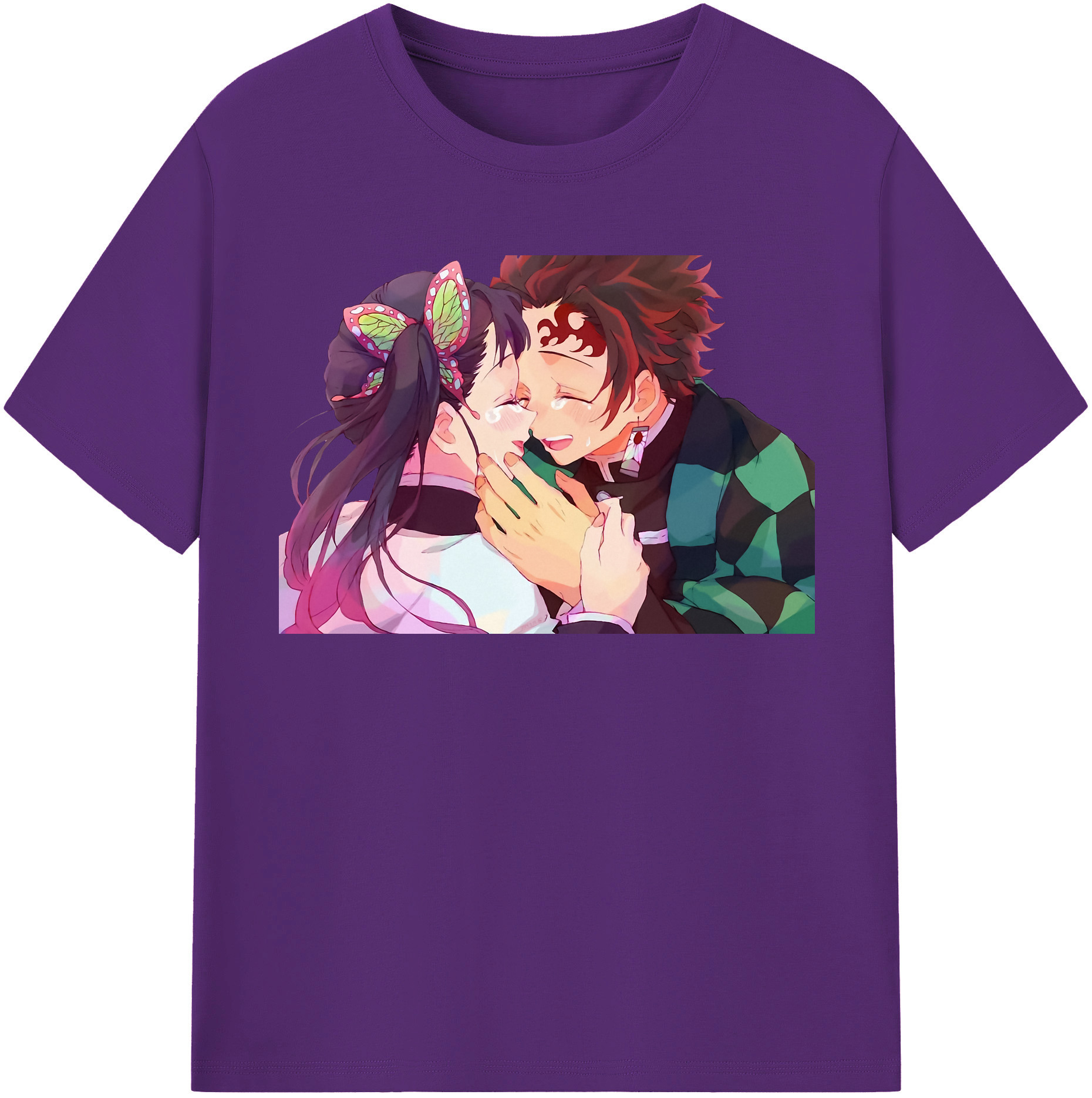 （画像用） 鬼滅の刃 竈門 炭治郎／かまど たんじろう Kamado Tanjirou 綿100％半袖Tシャツ（フロントプリント）