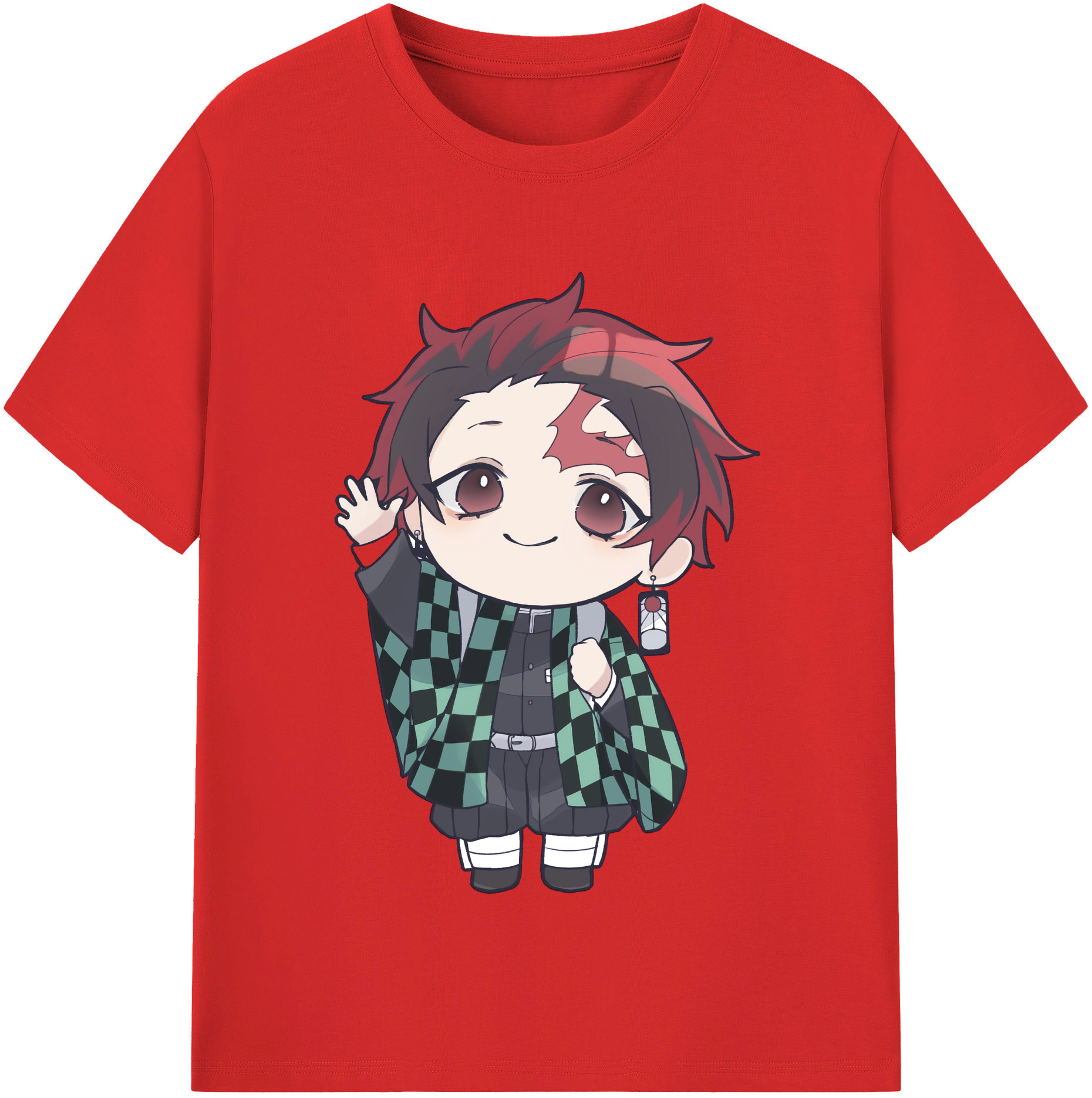 （画像用） 鬼滅の刃 竈門 炭治郎／かまど たんじろう Kamado Tanjirou 綿100％半袖Tシャツ（フロントプリント）