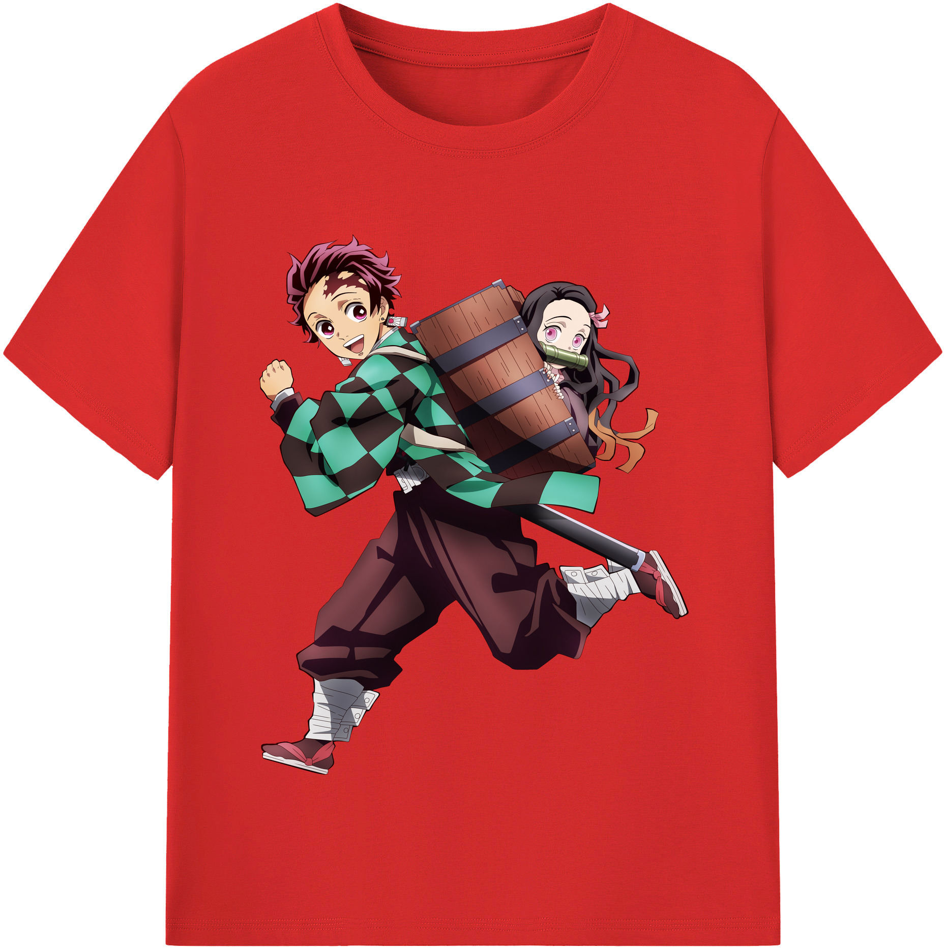 （画像用） 鬼滅の刃 竈門 炭治郎／かまど たんじろう Kamado Tanjirou 綿100％半袖Tシャツ（フロントプリント）