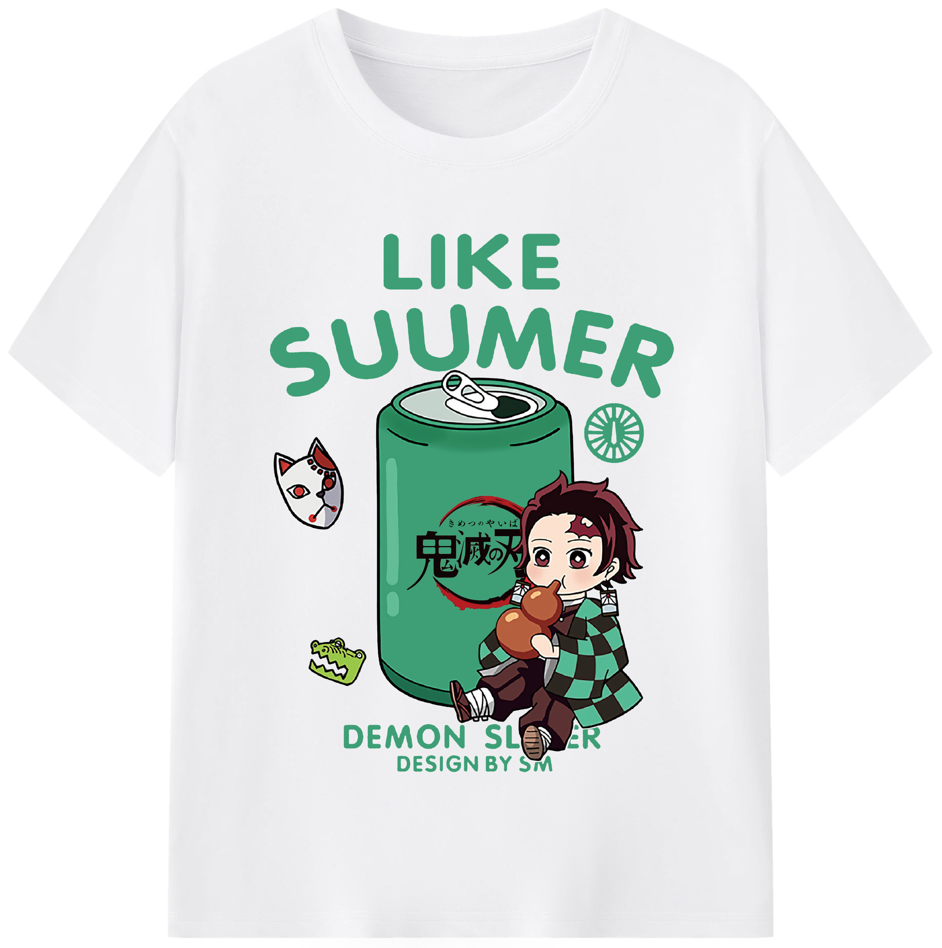 （画像用） 鬼滅の刃 竈門 炭治郎／かまど たんじろう Kamado Tanjirou 綿100％半袖Tシャツ（フロントプリント）