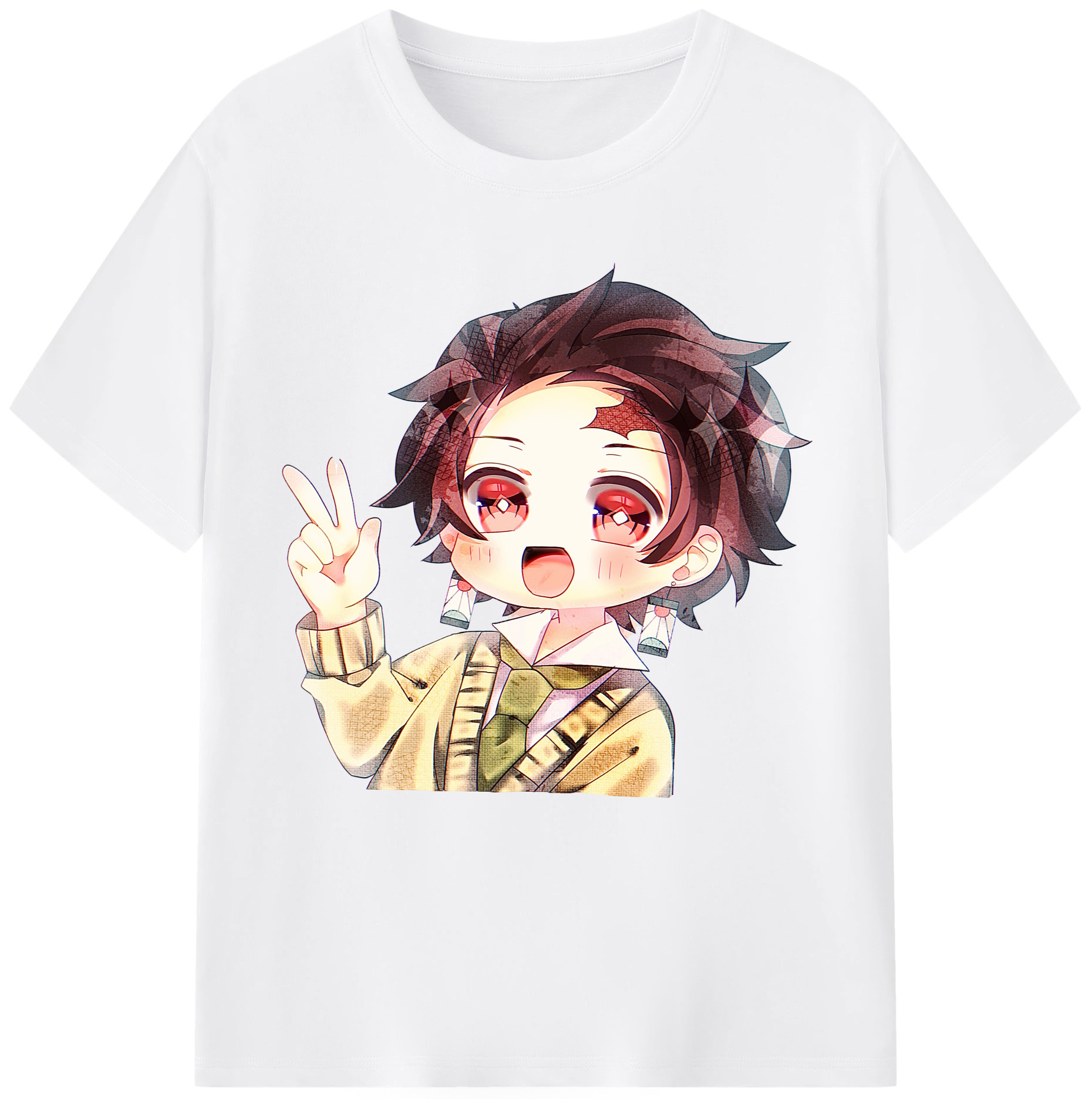 （画像用） 鬼滅の刃 竈門 炭治郎／かまど たんじろう Kamado Tanjirou 綿100％半袖Tシャツ（フロントプリント）