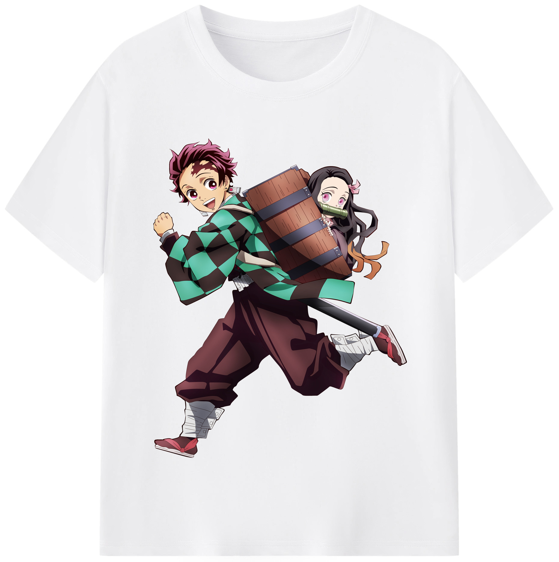 （画像用） 鬼滅の刃 竈門 炭治郎／かまど たんじろう Kamado Tanjirou 綿100％半袖Tシャツ（フロントプリント）