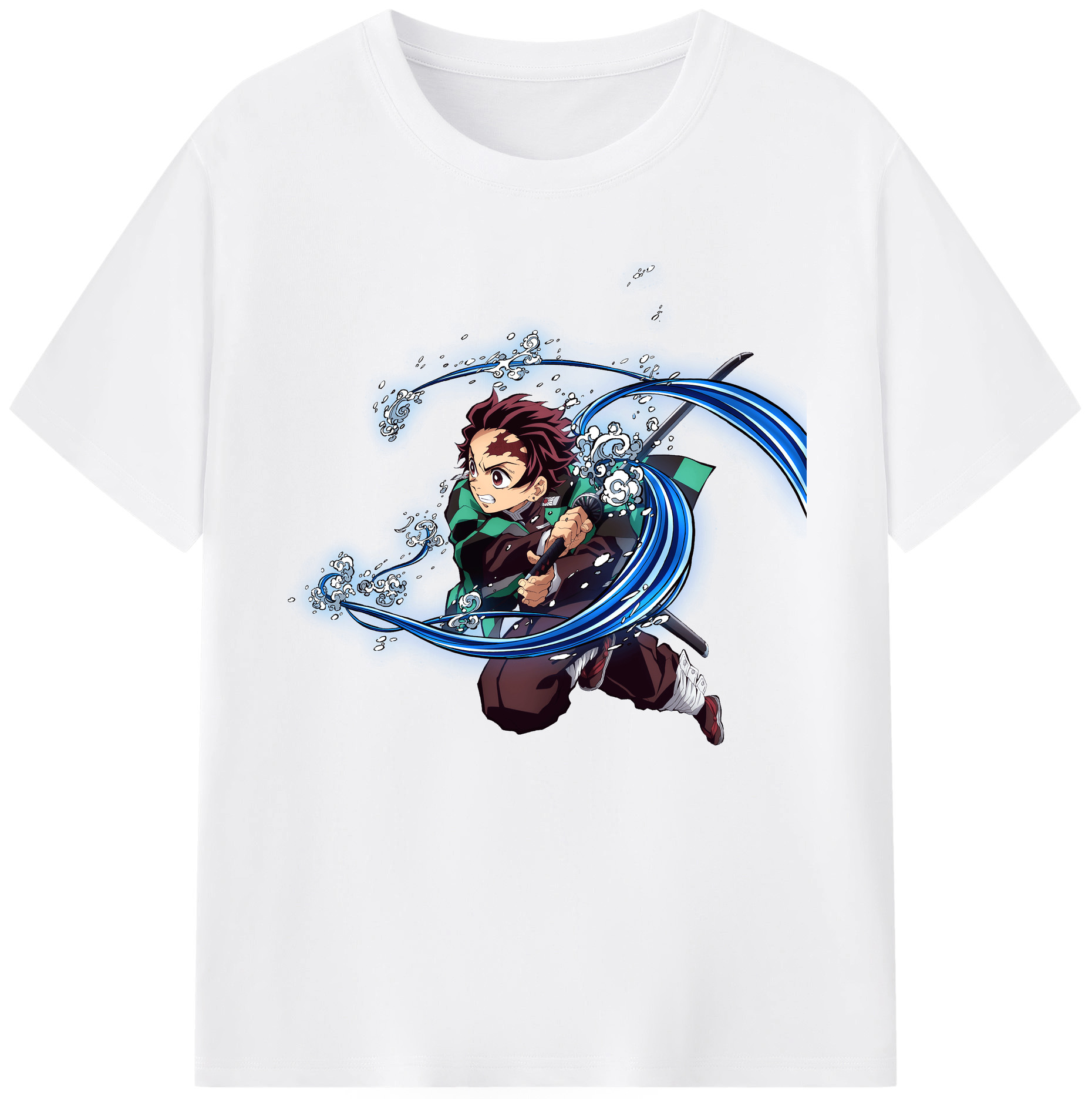 （画像用） 鬼滅の刃 竈門 炭治郎／かまど たんじろう Kamado Tanjirou 綿100％半袖Tシャツ（フロントプリント）