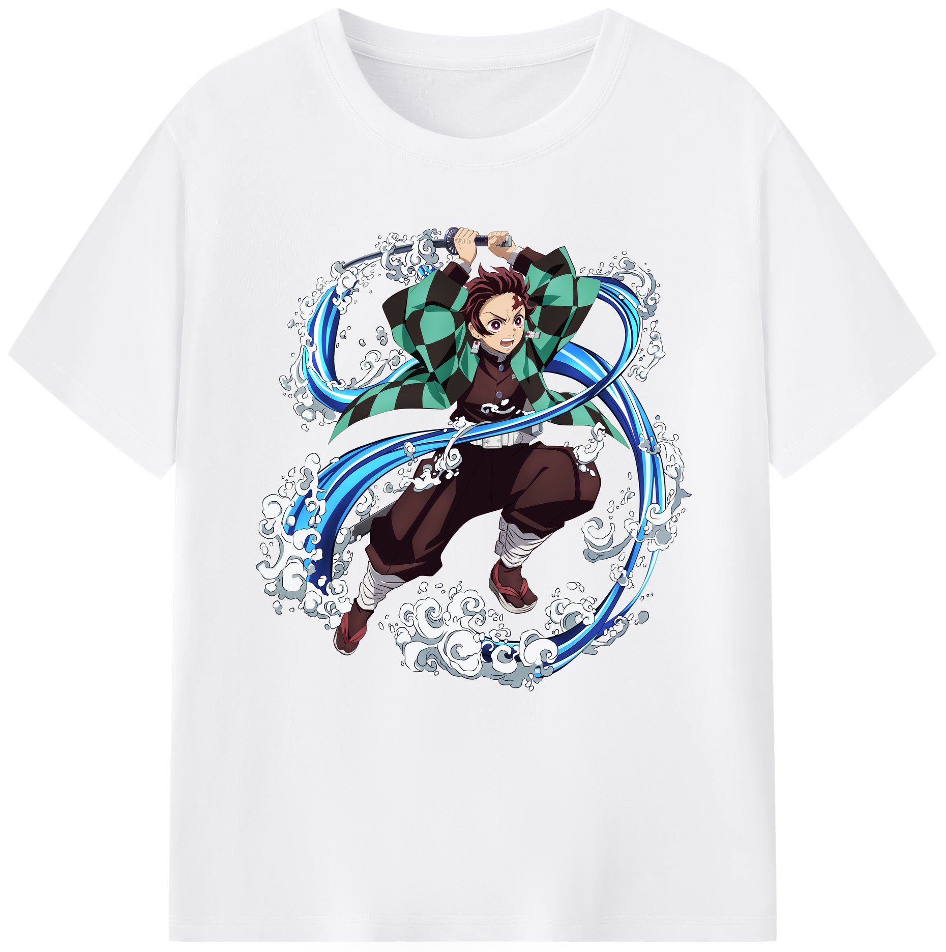 （画像用） 鬼滅の刃 竈門 炭治郎／かまど たんじろう Kamado Tanjirou 綿100％半袖Tシャツ（フロントプリント）