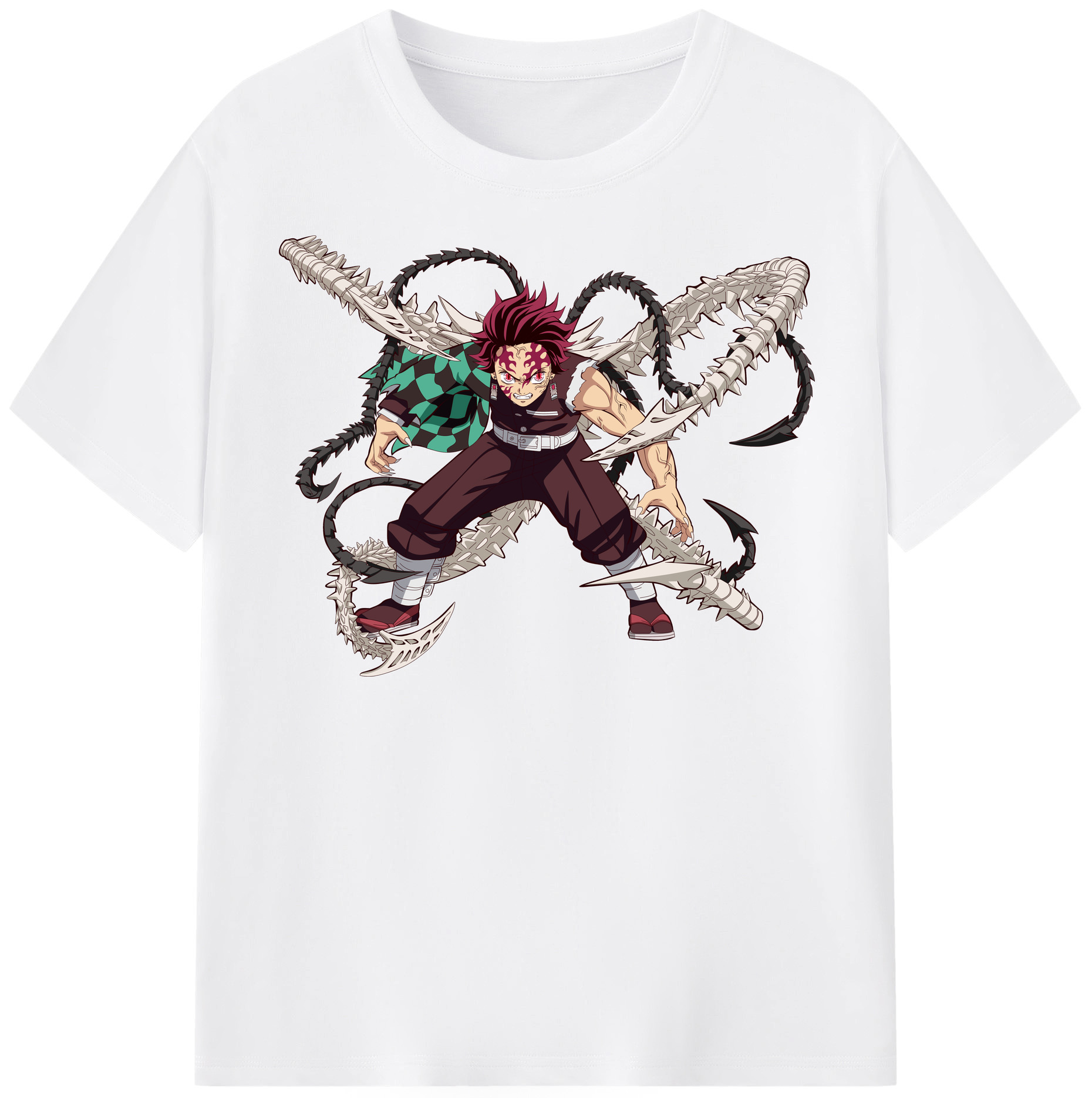 （画像用） 鬼滅の刃 竈門 炭治郎／かまど たんじろう Kamado Tanjirou 綿100％半袖Tシャツ（フロントプリント）