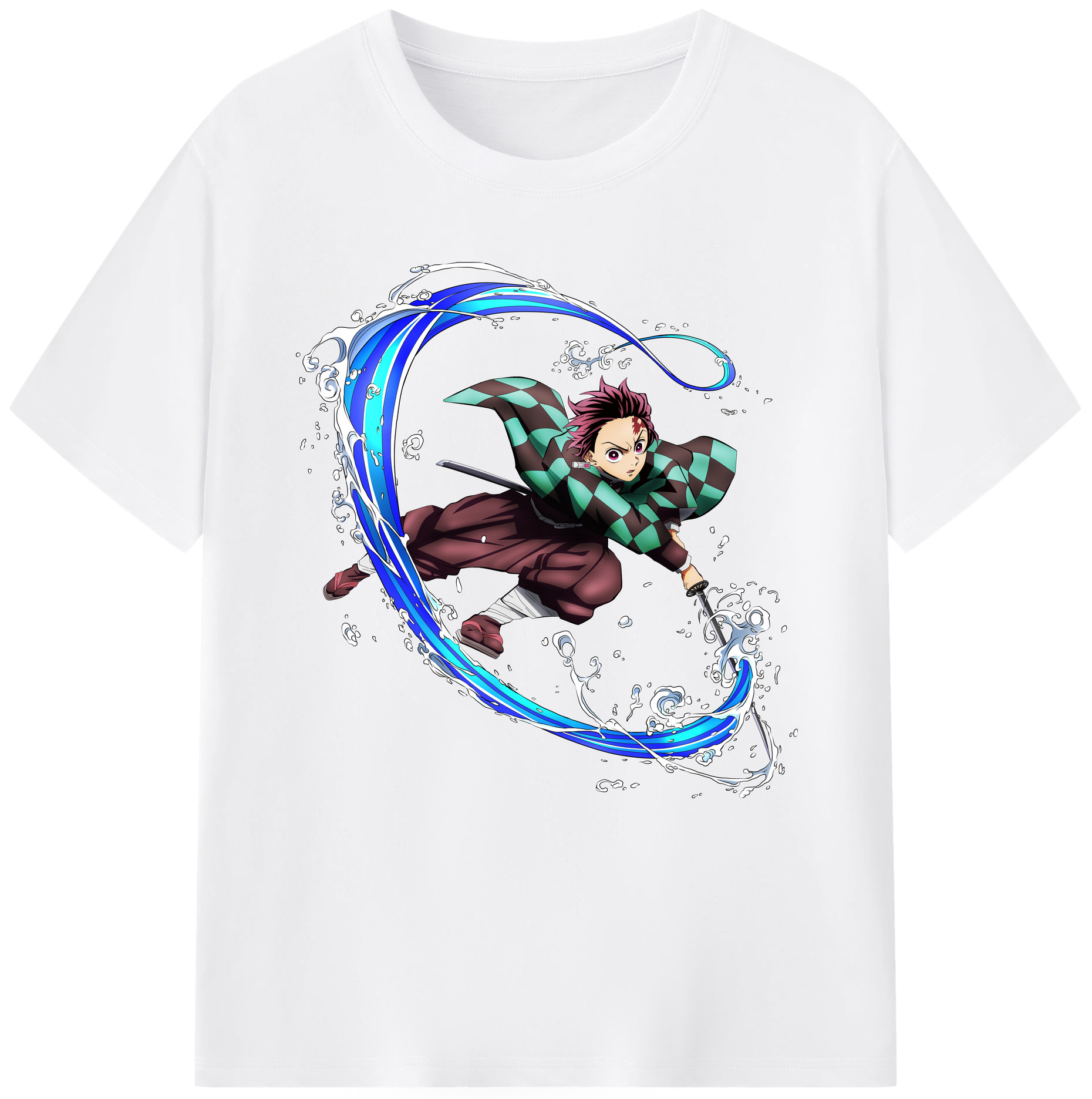 （画像用） 鬼滅の刃 竈門 炭治郎／かまど たんじろう Kamado Tanjirou 綿100％半袖Tシャツ（フロントプリント）