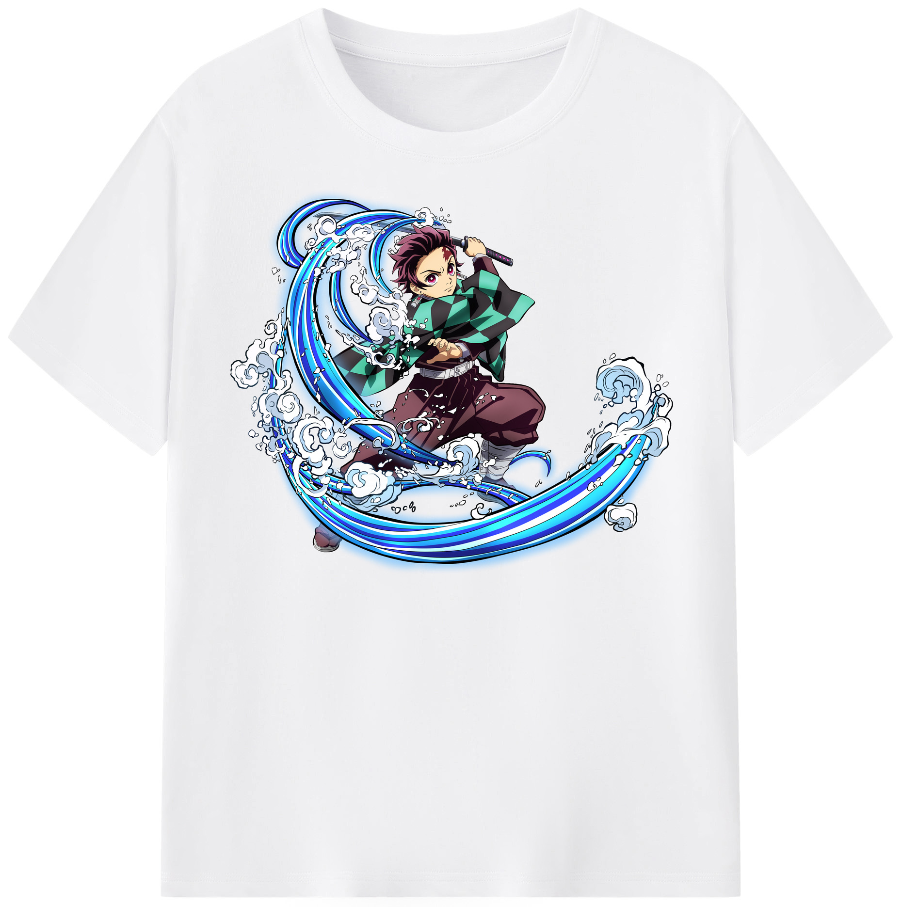 （画像用） 鬼滅の刃 竈門 炭治郎／かまど たんじろう Kamado Tanjirou 綿100％半袖Tシャツ（フロントプリント）