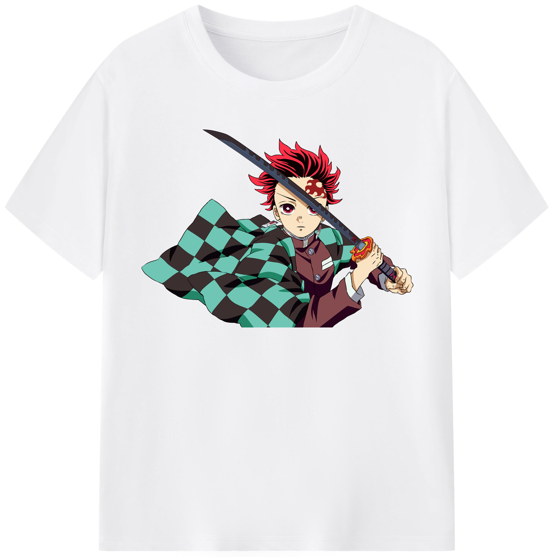 （画像用） 鬼滅の刃 竈門 炭治郎／かまど たんじろう Kamado Tanjirou 綿100％半袖Tシャツ（フロントプリント）
