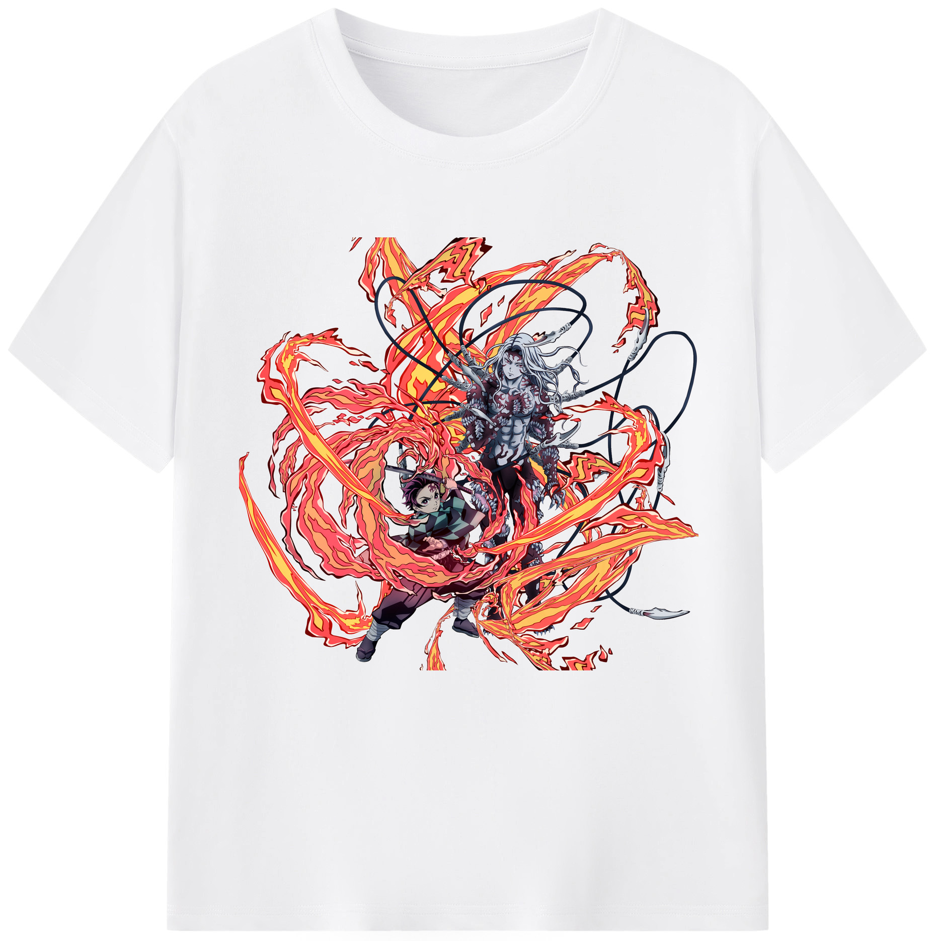 （画像用） 鬼滅の刃 竈門 炭治郎／かまど たんじろう Kamado Tanjirou 綿100％半袖Tシャツ（フロントプリント）