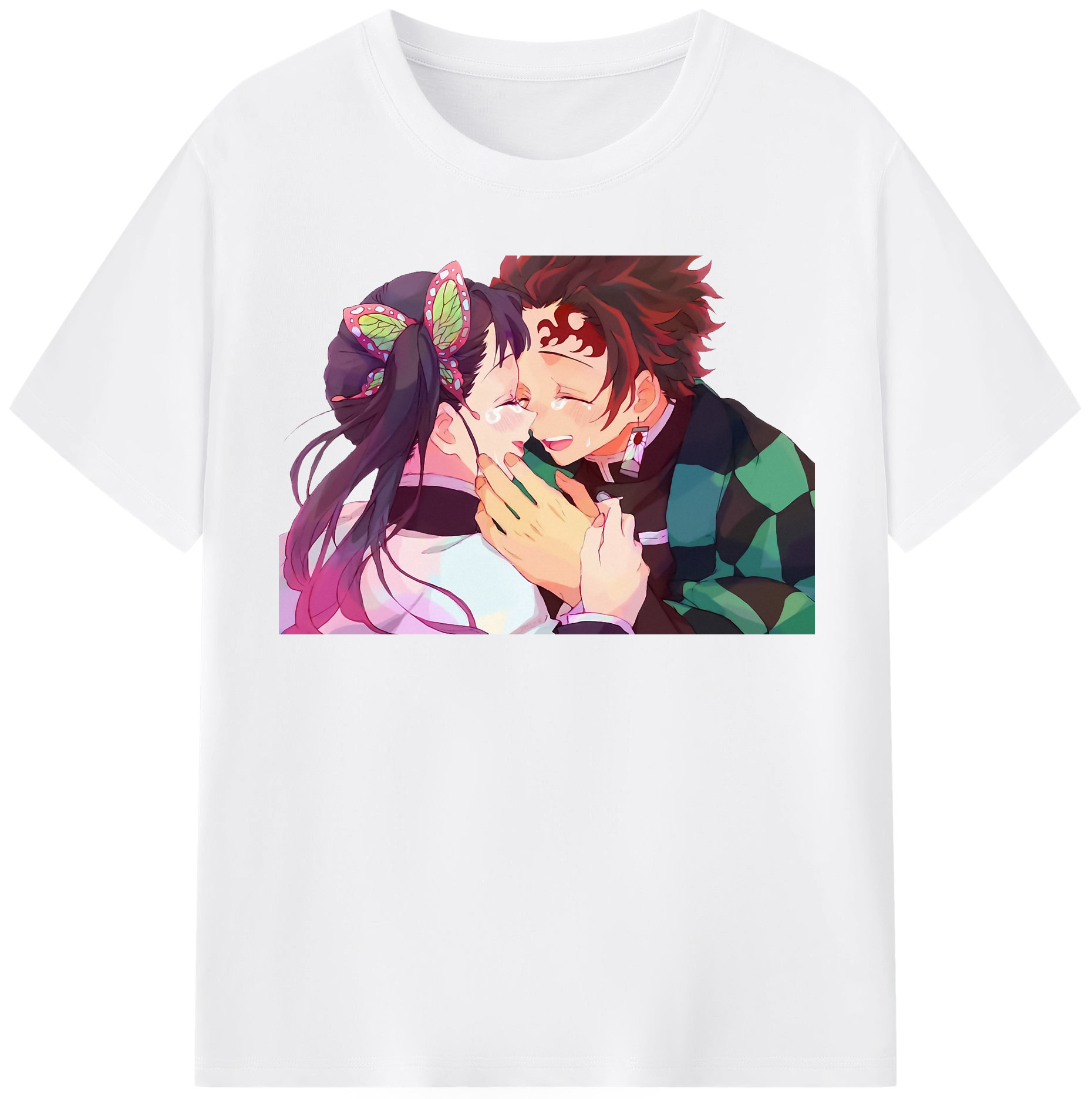 （画像用） 鬼滅の刃 竈門 炭治郎／かまど たんじろう Kamado Tanjirou 綿100％半袖Tシャツ（フロントプリント）