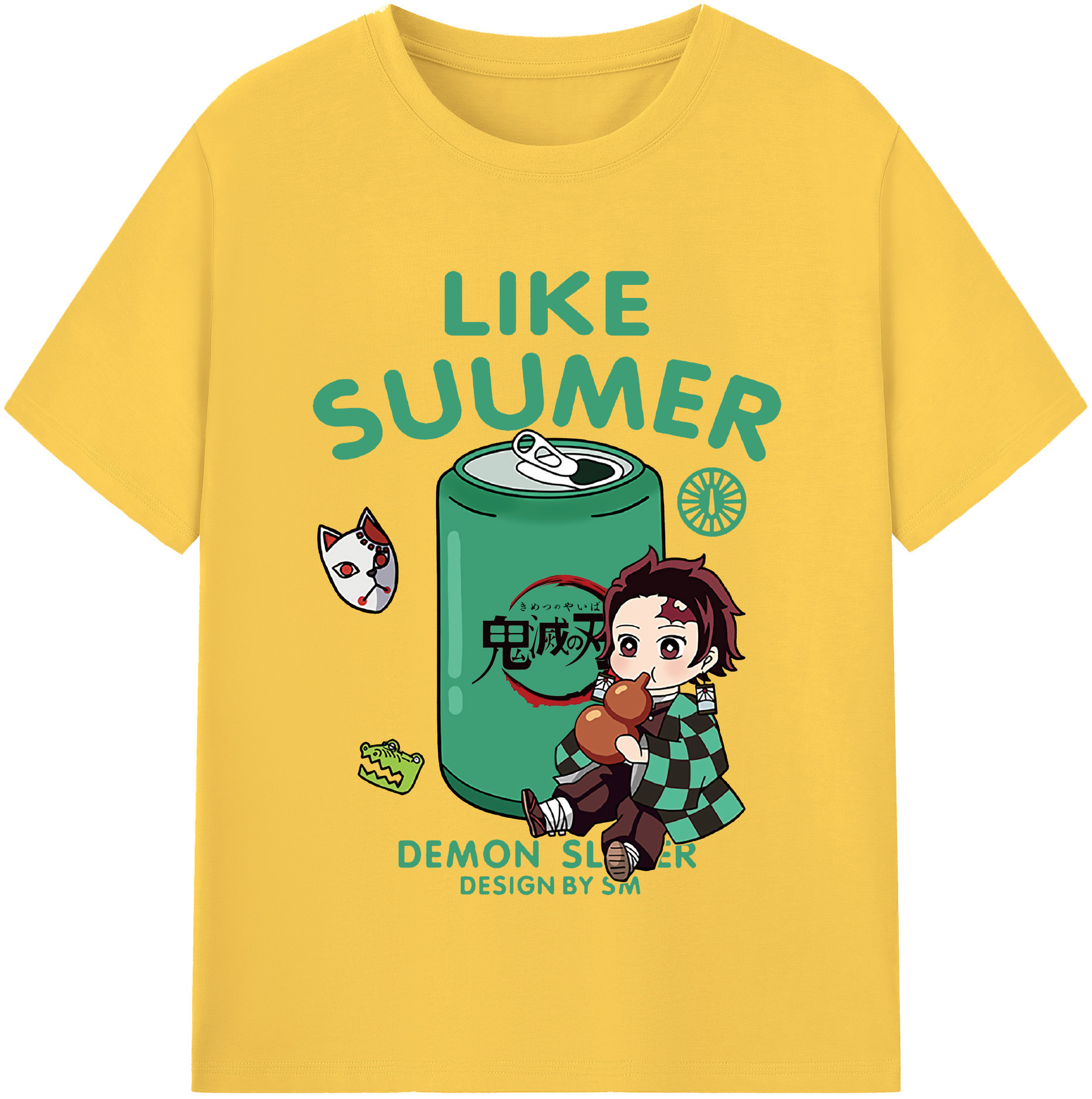 （画像用） 鬼滅の刃 竈門 炭治郎／かまど たんじろう Kamado Tanjirou 綿100％半袖Tシャツ（フロントプリント）