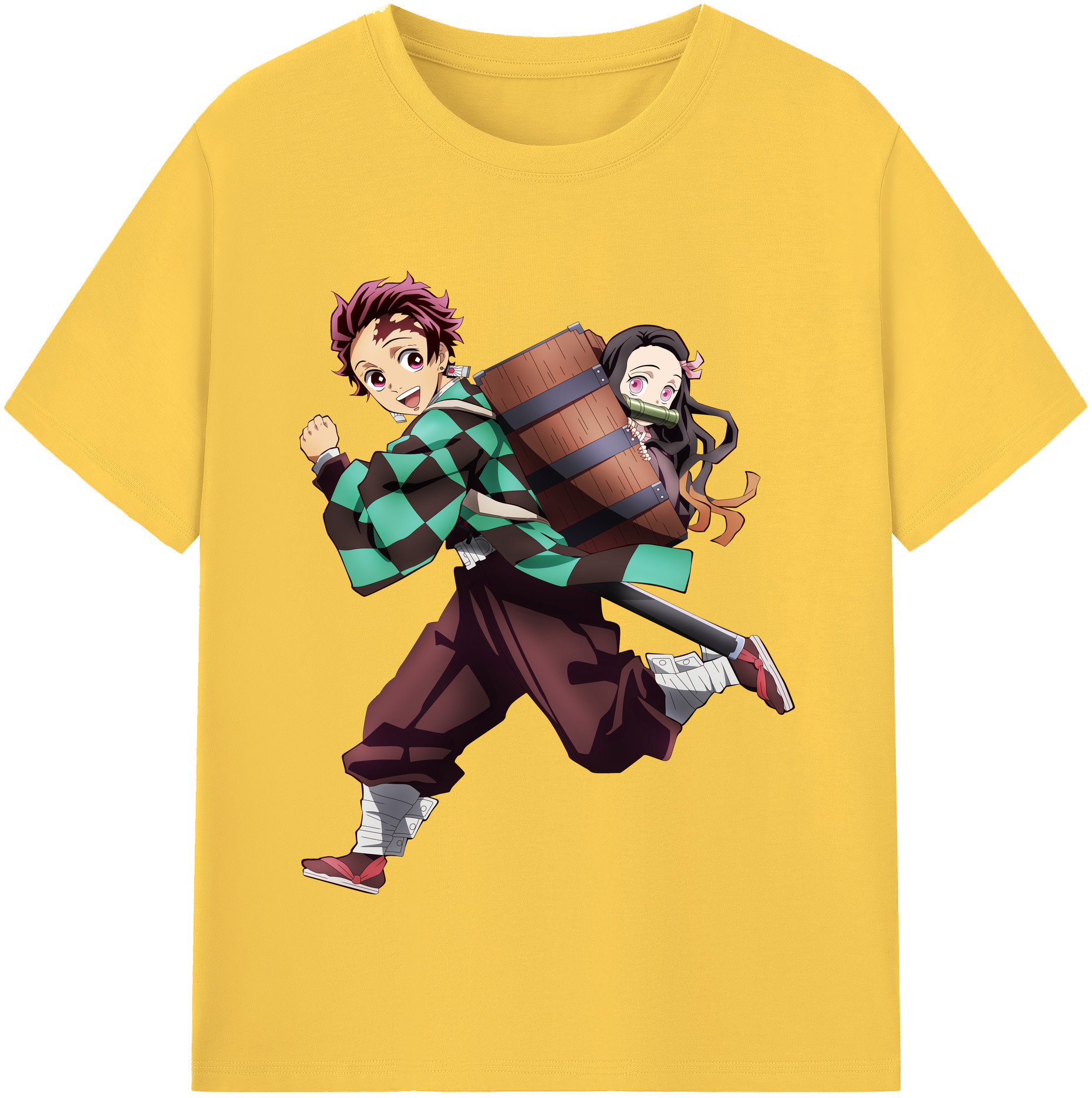 （画像用） 鬼滅の刃 竈門 炭治郎／かまど たんじろう Kamado Tanjirou 綿100％半袖Tシャツ（フロントプリント）