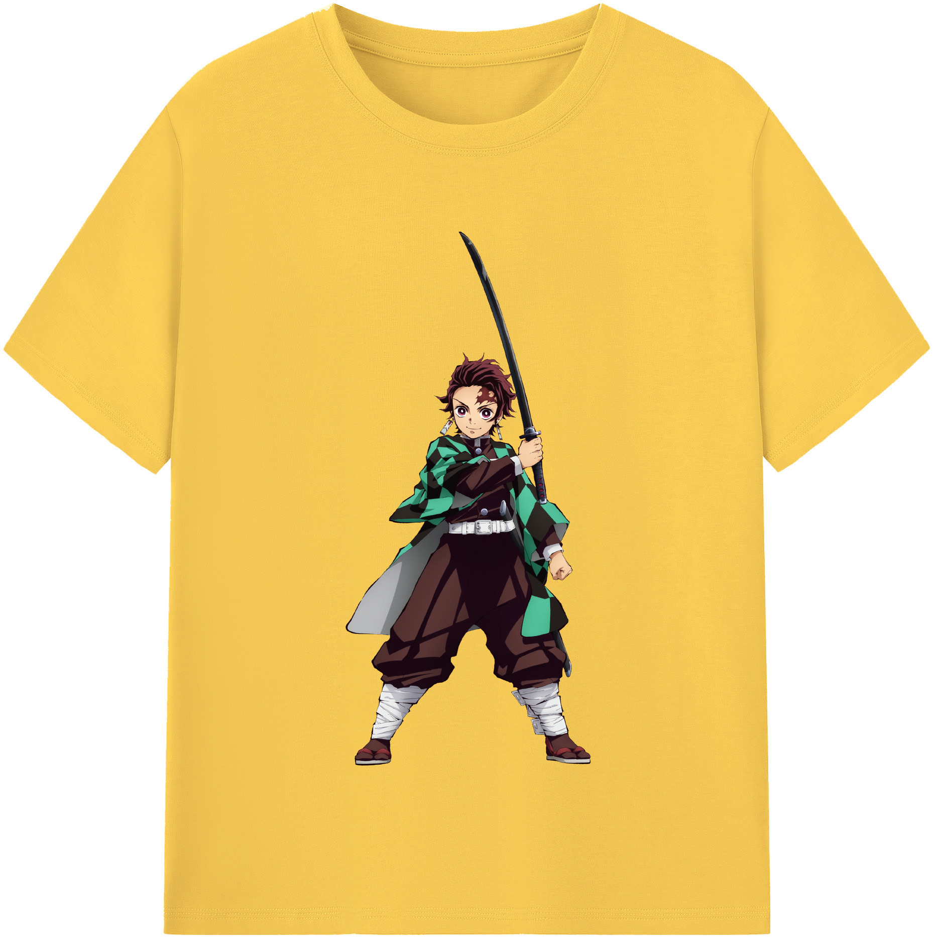 （画像用） 鬼滅の刃 竈門 炭治郎／かまど たんじろう Kamado Tanjirou 綿100％半袖Tシャツ（フロントプリント）