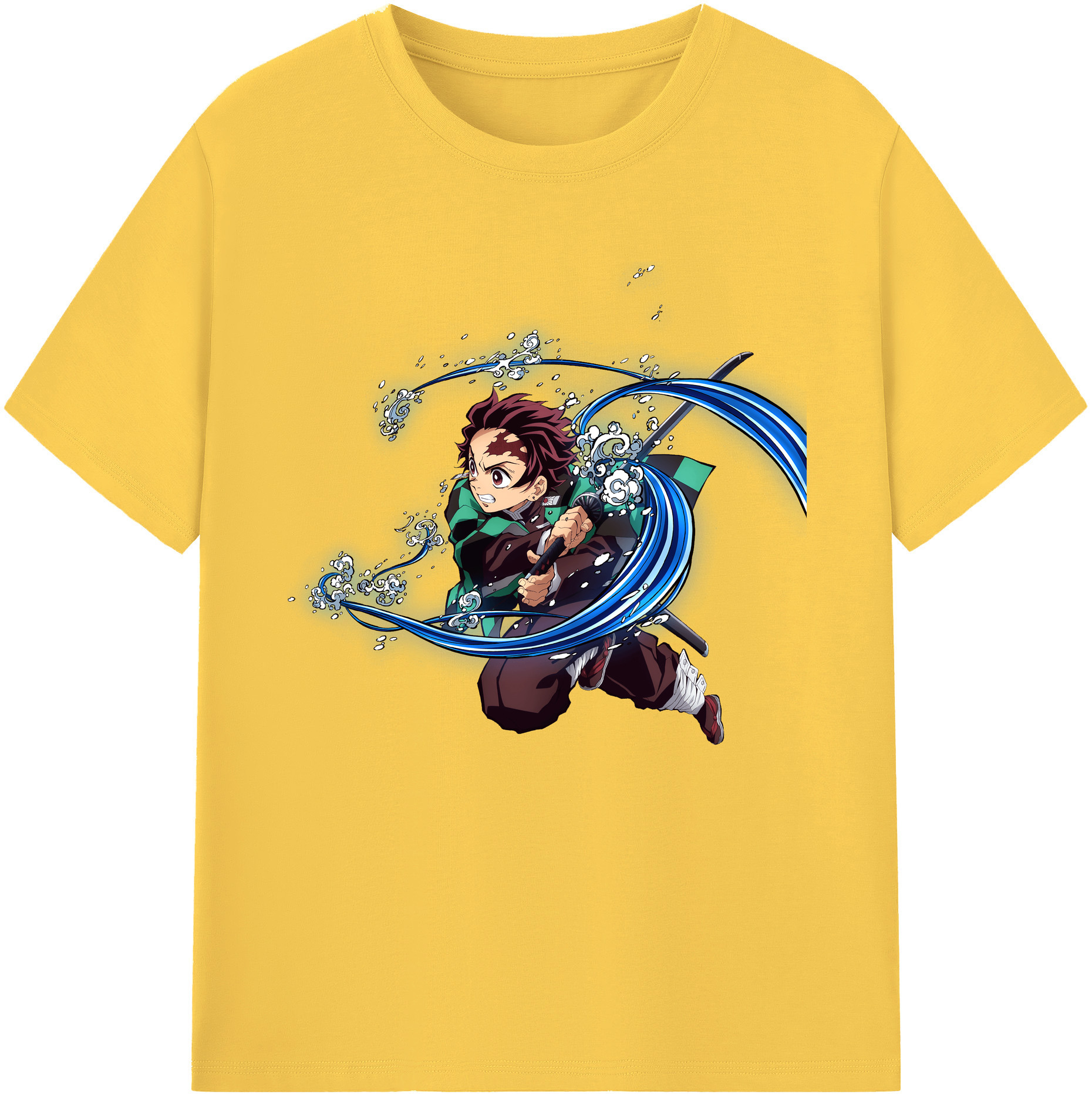 （画像用） 鬼滅の刃 竈門 炭治郎／かまど たんじろう Kamado Tanjirou 綿100％半袖Tシャツ（フロントプリント）