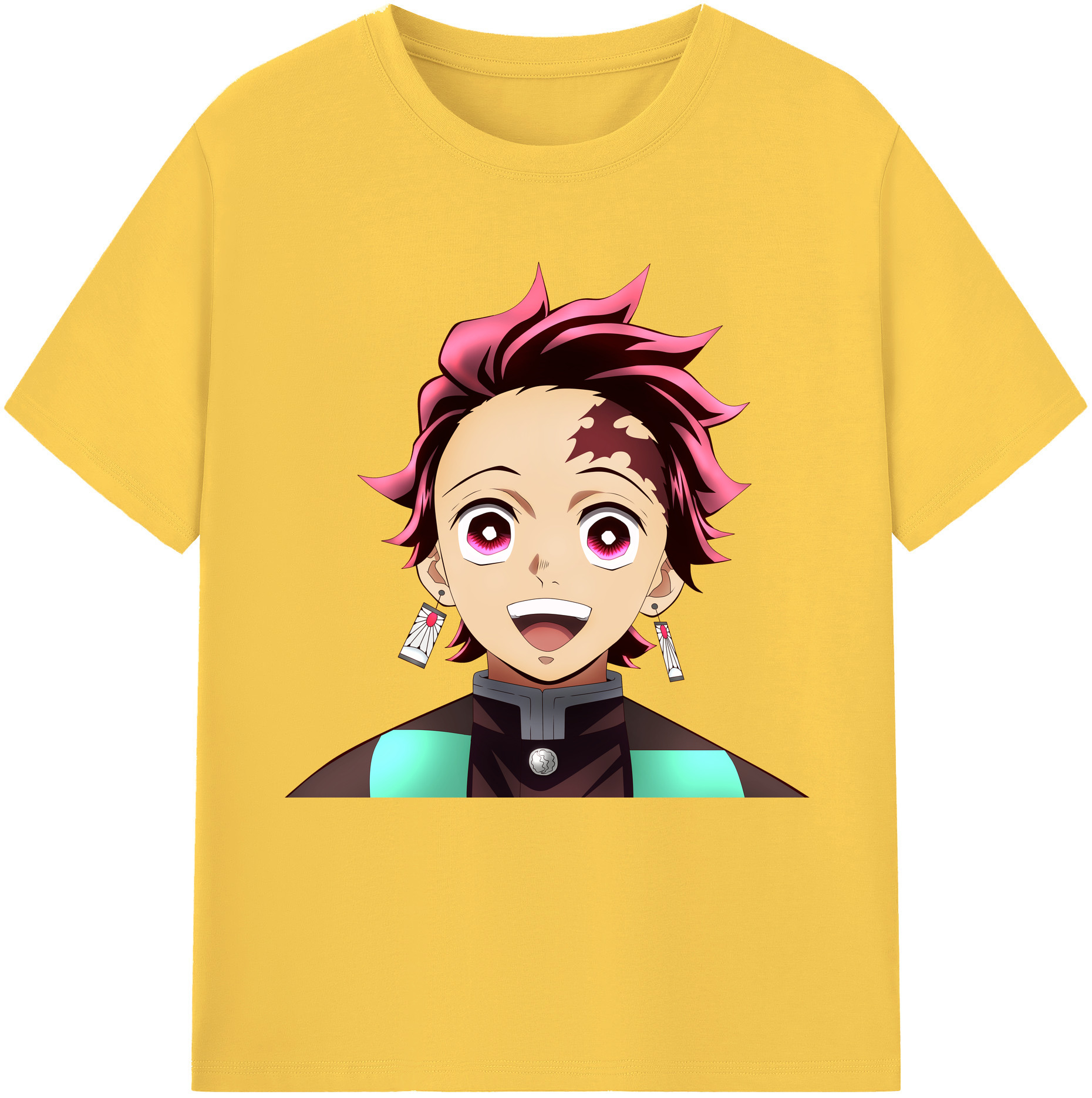 （画像用） 鬼滅の刃 竈門 炭治郎／かまど たんじろう Kamado Tanjirou 綿100％半袖Tシャツ（フロントプリント）
