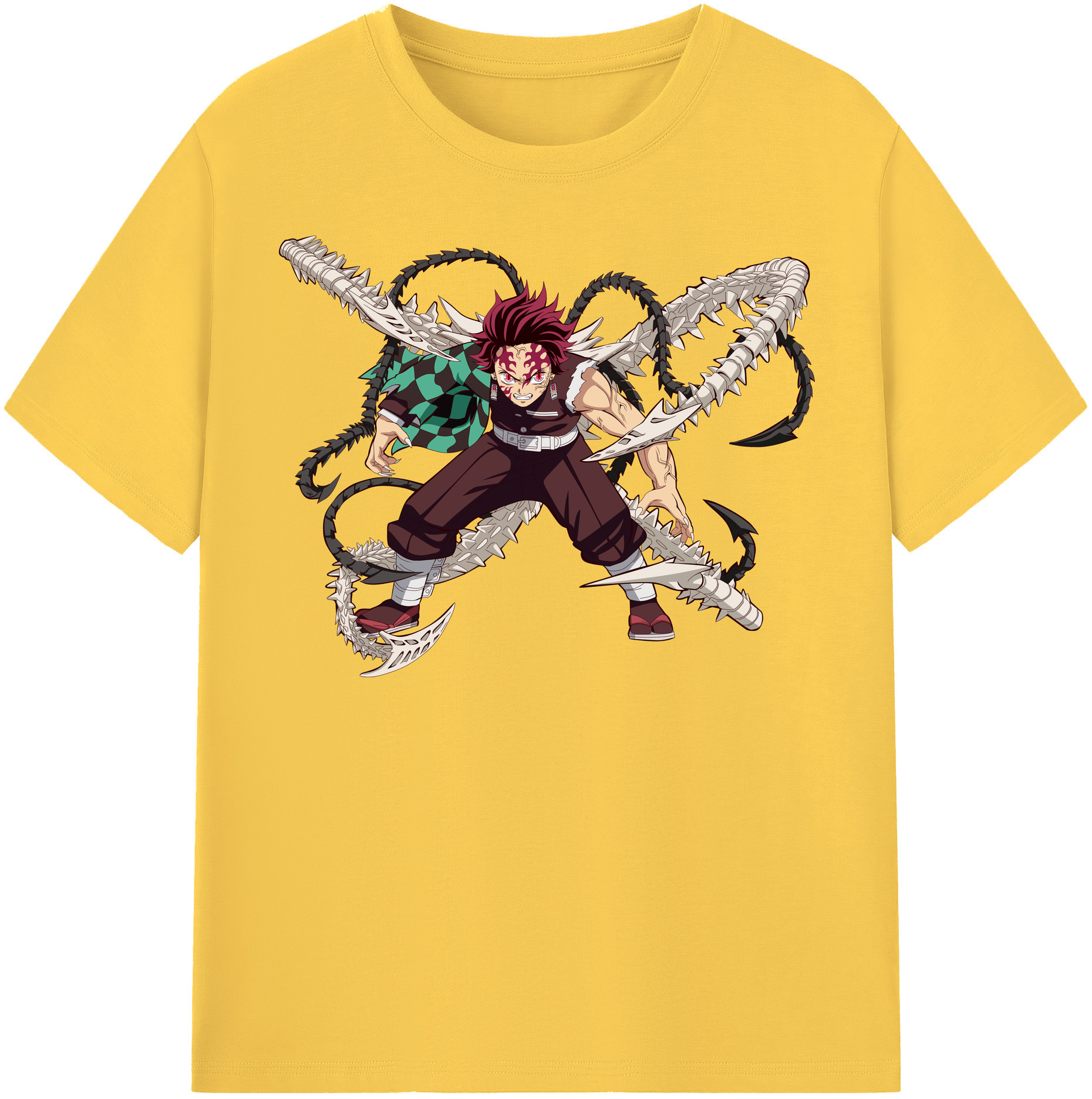 （画像用） 鬼滅の刃 竈門 炭治郎／かまど たんじろう Kamado Tanjirou 綿100％半袖Tシャツ（フロントプリント）