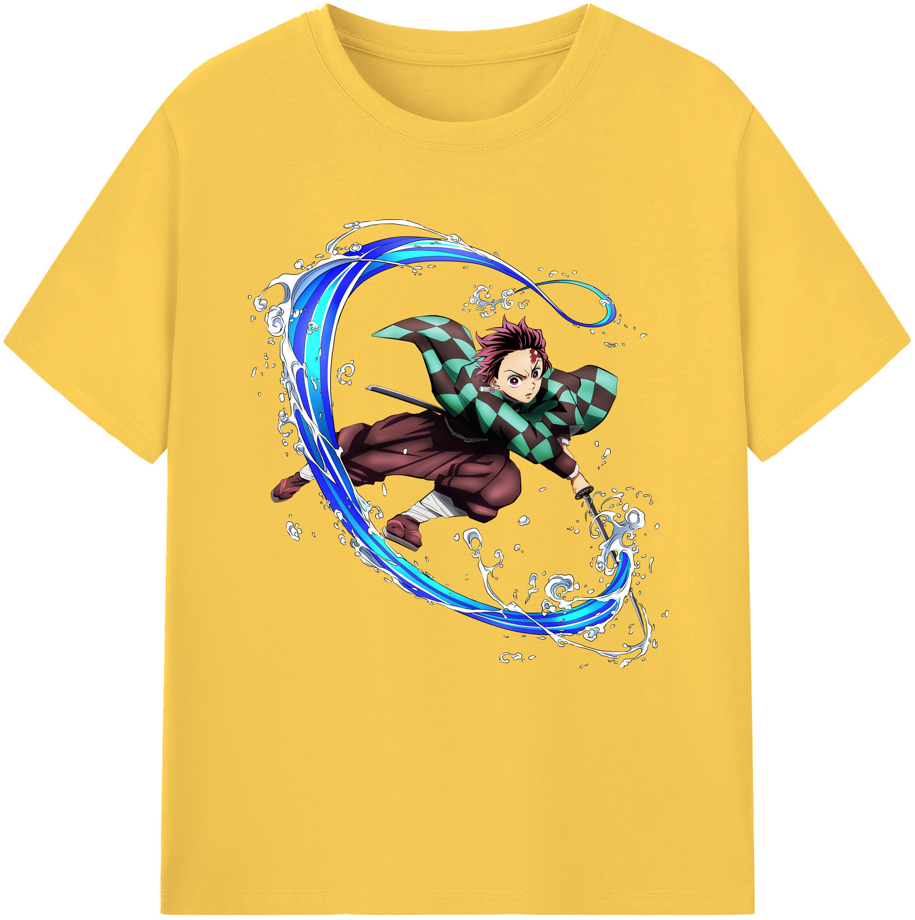 （画像用） 鬼滅の刃 竈門 炭治郎／かまど たんじろう Kamado Tanjirou 綿100％半袖Tシャツ（フロントプリント）