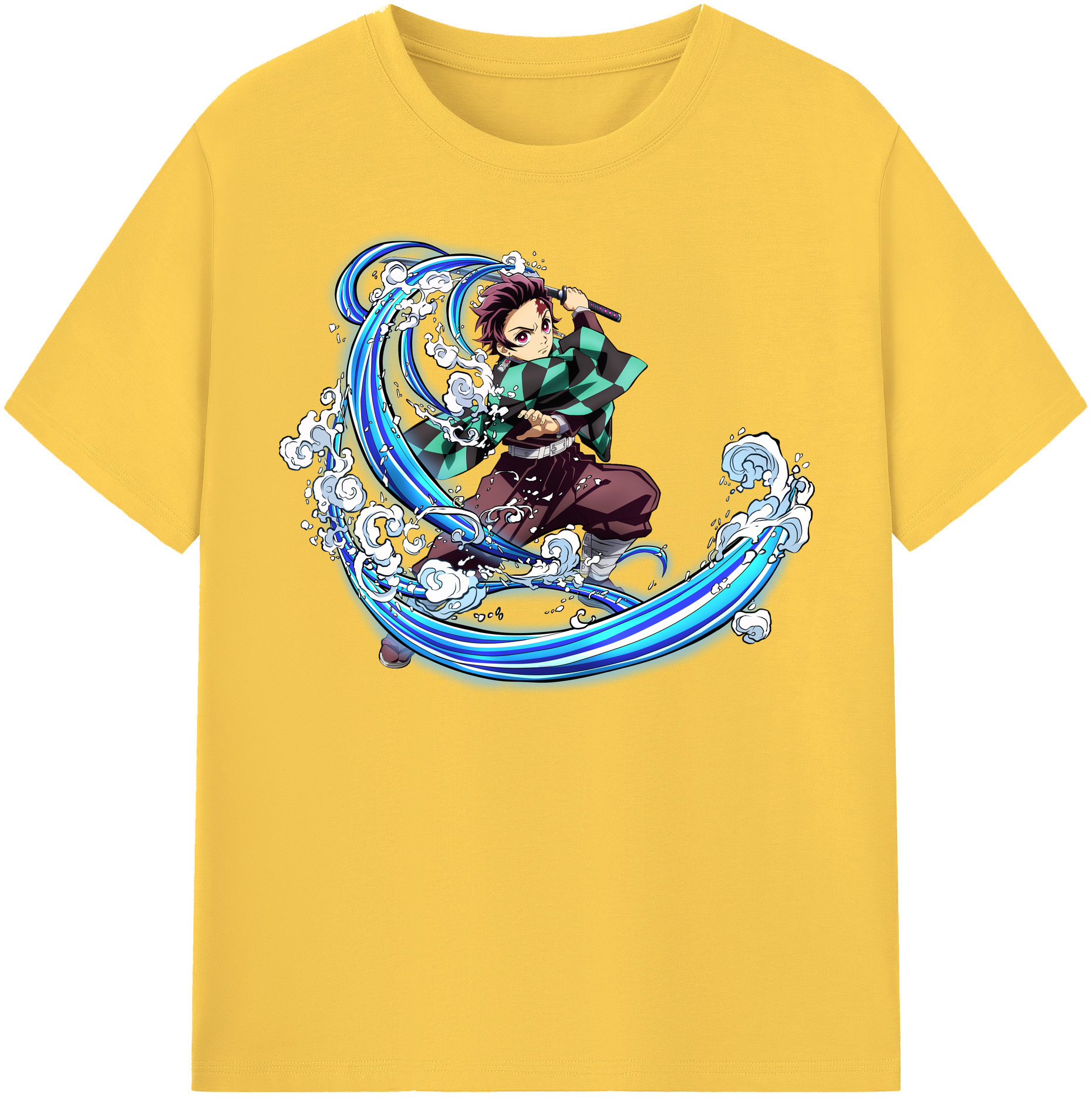 （画像用） 鬼滅の刃 竈門 炭治郎／かまど たんじろう Kamado Tanjirou 綿100％半袖Tシャツ（フロントプリント）