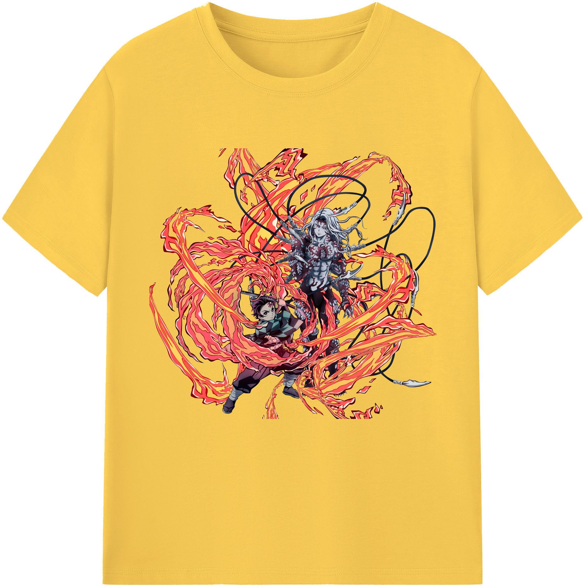 （画像用） 鬼滅の刃 竈門 炭治郎／かまど たんじろう Kamado Tanjirou 綿100％半袖Tシャツ（フロントプリント）