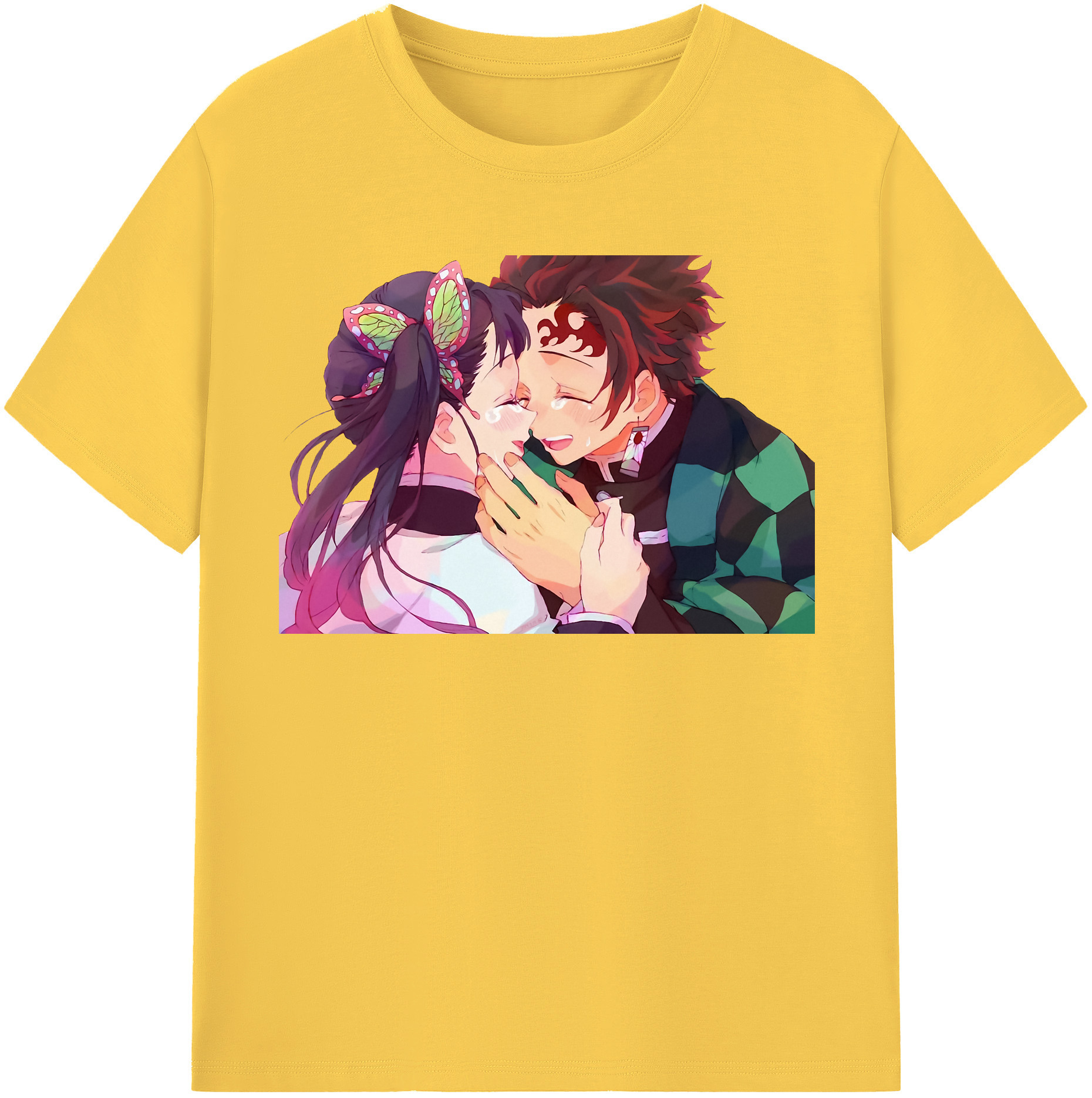 （画像用） 鬼滅の刃 竈門 炭治郎／かまど たんじろう Kamado Tanjirou 綿100％半袖Tシャツ（フロントプリント）