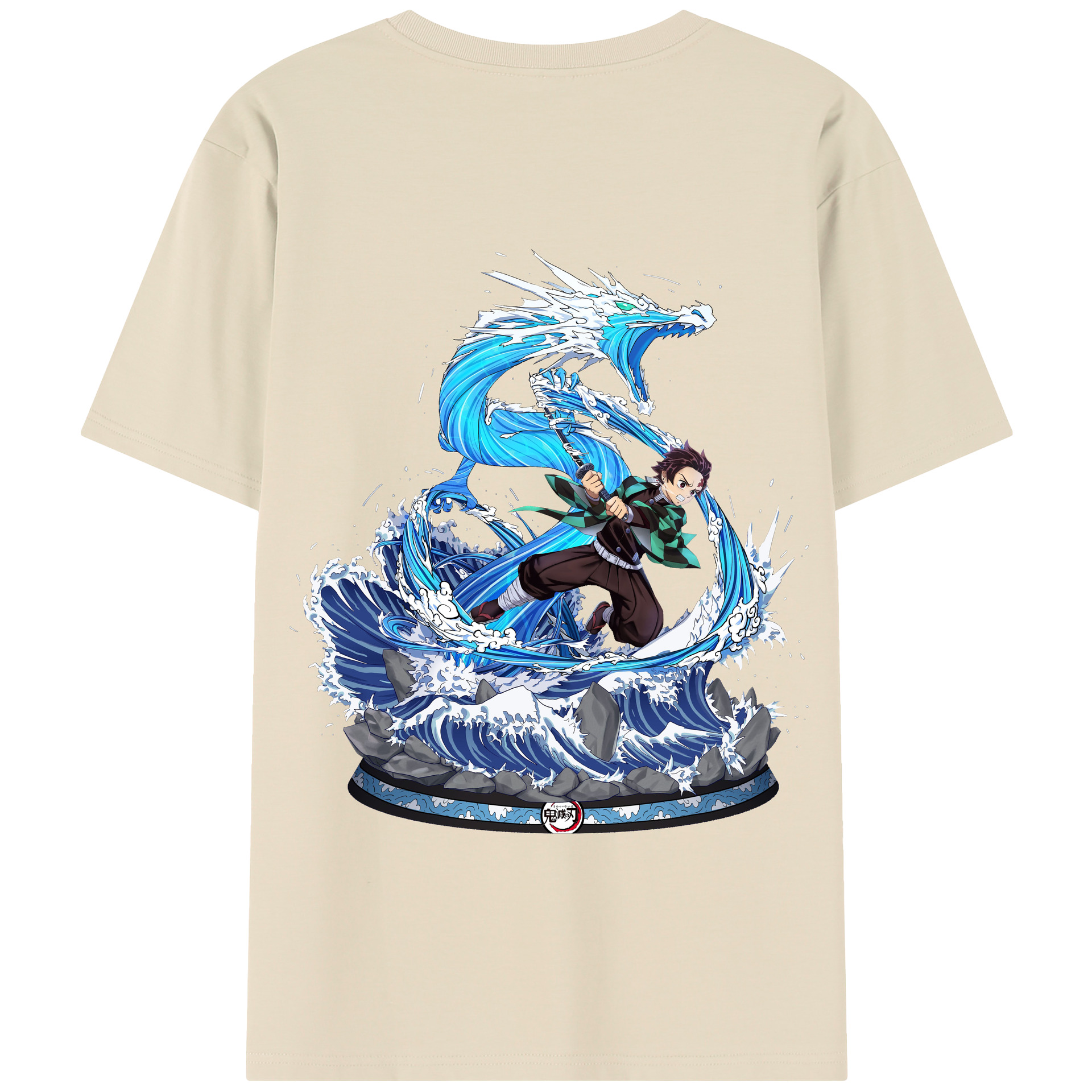（画像用） 鬼滅の刃 竈門 炭治郎／かまど たんじろう Kamado Tanjirou 綿100％半袖Tシャツ（背面プリント）