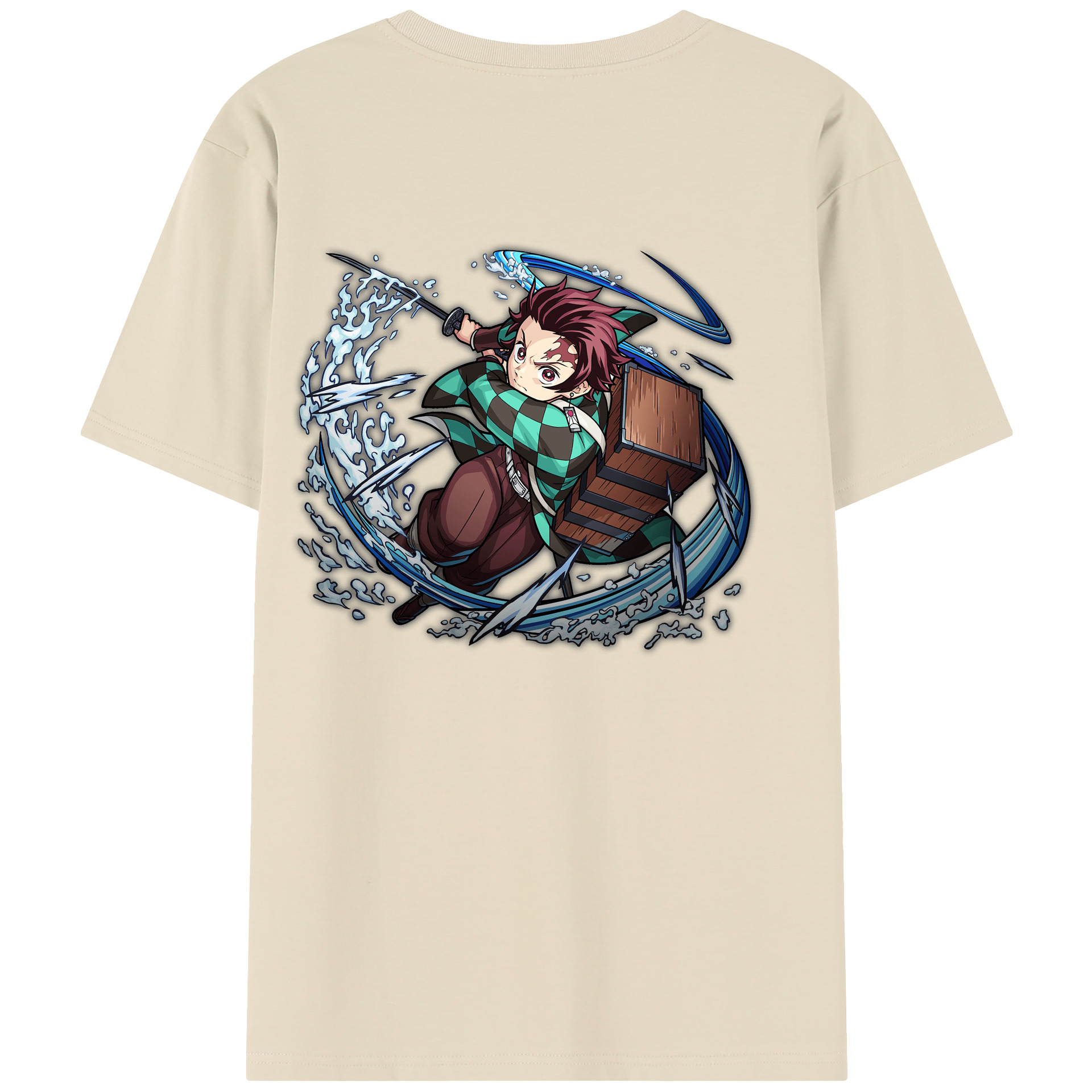 （画像用） 鬼滅の刃 竈門 炭治郎／かまど たんじろう Kamado Tanjirou 綿100％半袖Tシャツ（背面プリント）