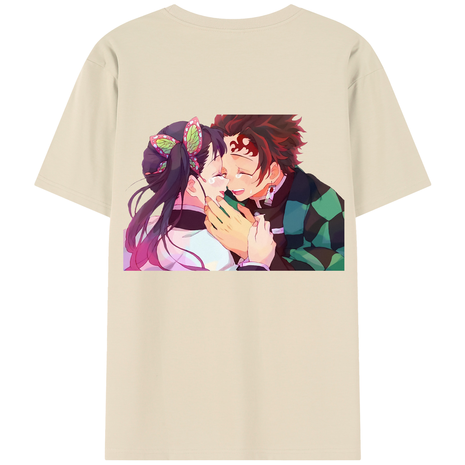 （画像用） 鬼滅の刃 竈門 炭治郎／かまど たんじろう Kamado Tanjirou 綿100％半袖Tシャツ（背面プリント）