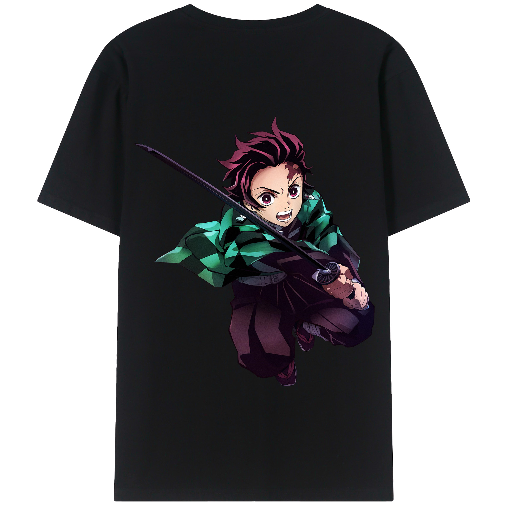 （画像用） 鬼滅の刃 竈門 炭治郎／かまど たんじろう Kamado Tanjirou 綿100％半袖Tシャツ（背面プリント）