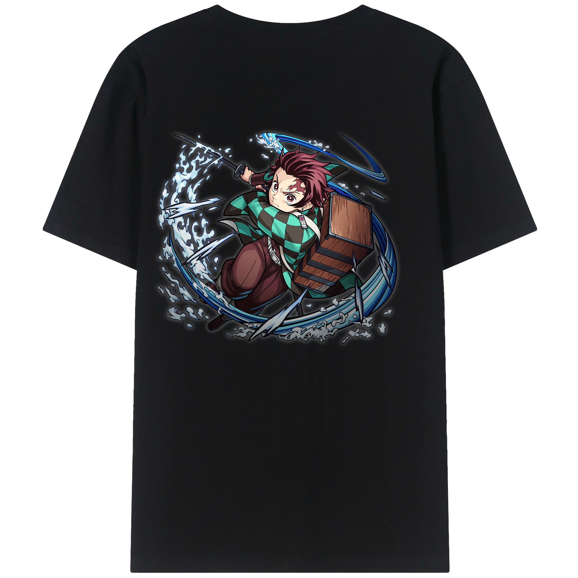 （画像用） 鬼滅の刃 竈門 炭治郎／かまど たんじろう Kamado Tanjirou 綿100％半袖Tシャツ（背面プリント）