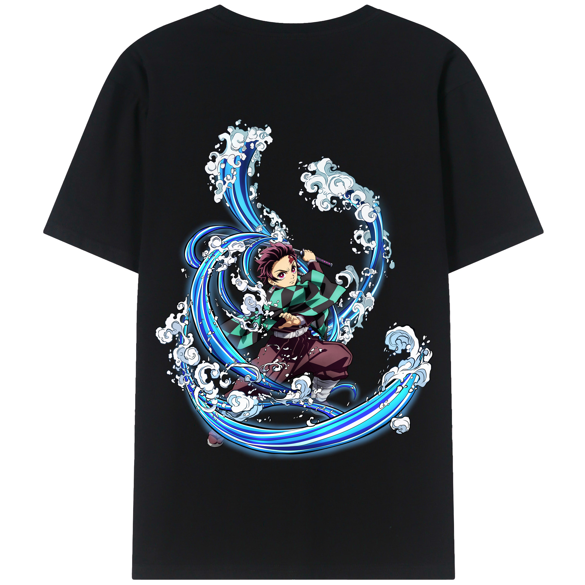 （画像用） 鬼滅の刃 竈門 炭治郎／かまど たんじろう Kamado Tanjirou 綿100％半袖Tシャツ（背面プリント）
