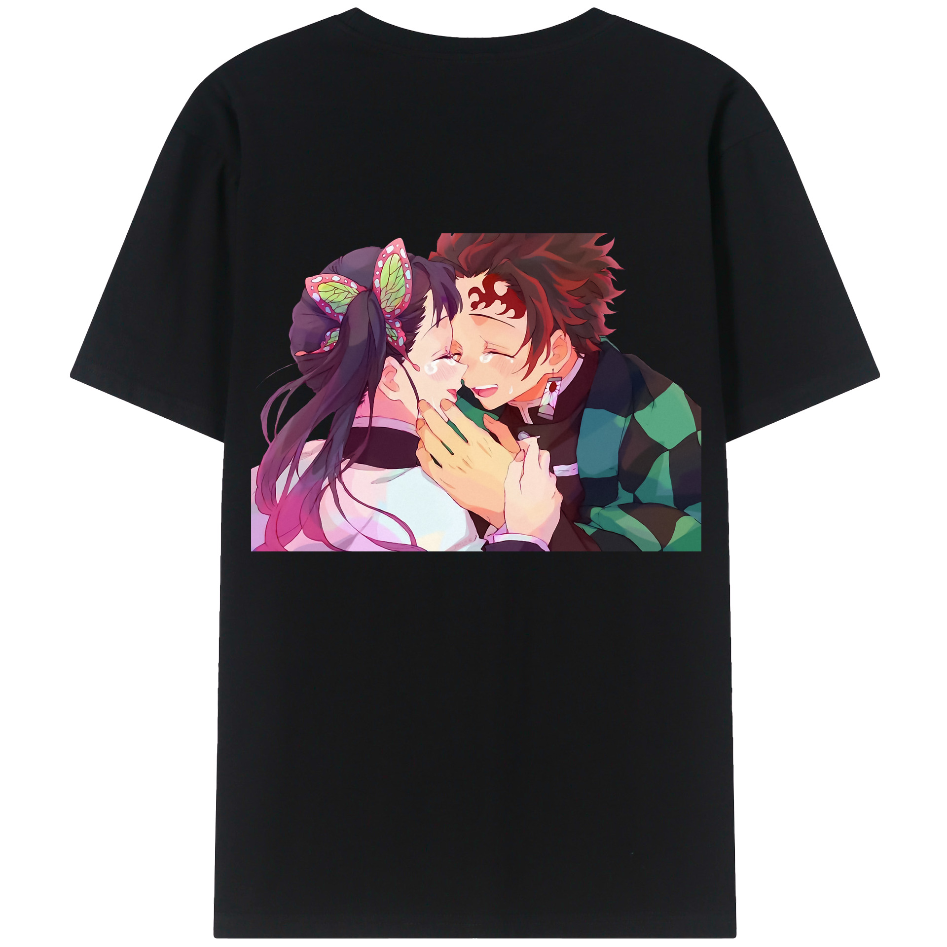 （画像用） 鬼滅の刃 竈門 炭治郎／かまど たんじろう Kamado Tanjirou 綿100％半袖Tシャツ（背面プリント）