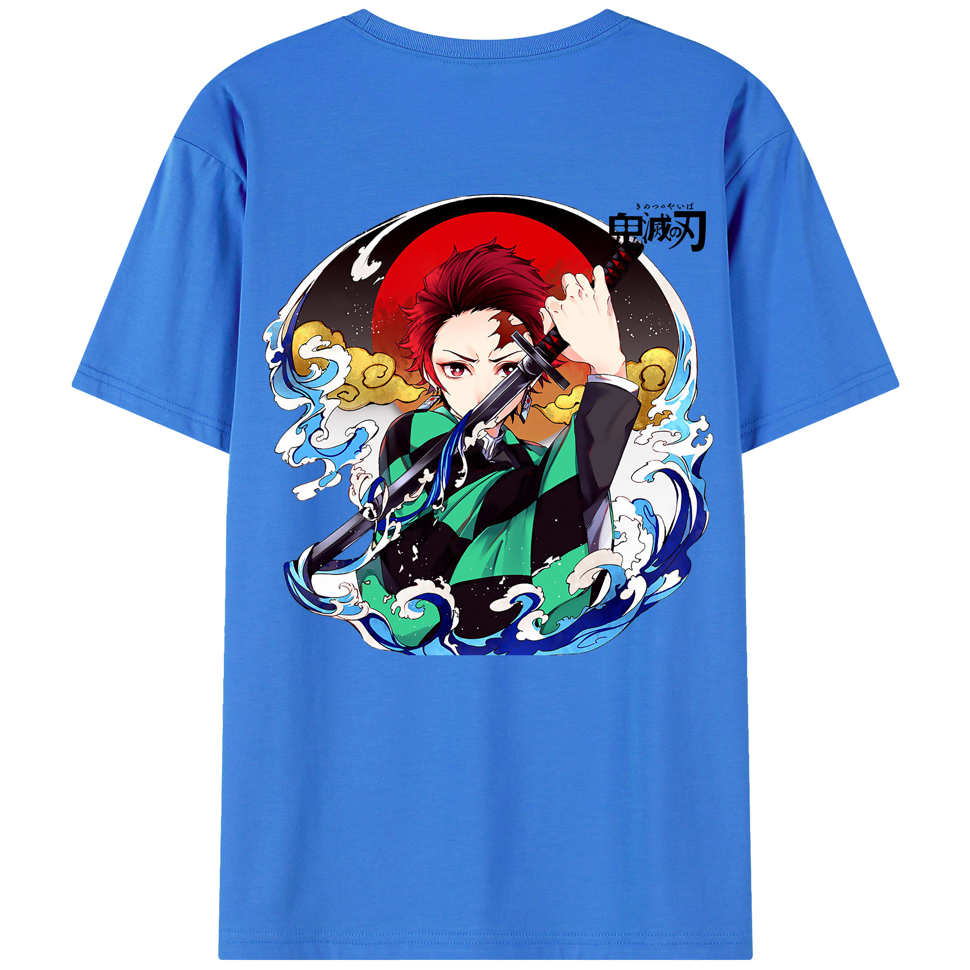 （画像用） 鬼滅の刃 竈門 炭治郎／かまど たんじろう Kamado Tanjirou 綿100％半袖Tシャツ（背面プリント）
