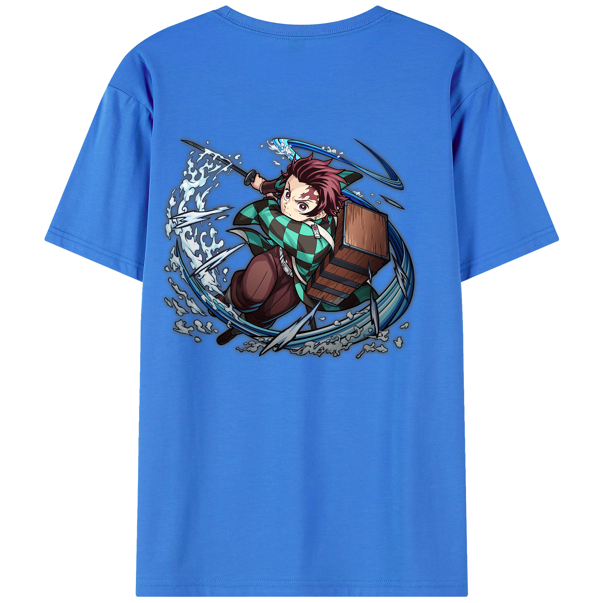（画像用） 鬼滅の刃 竈門 炭治郎／かまど たんじろう Kamado Tanjirou 綿100％半袖Tシャツ（背面プリント）