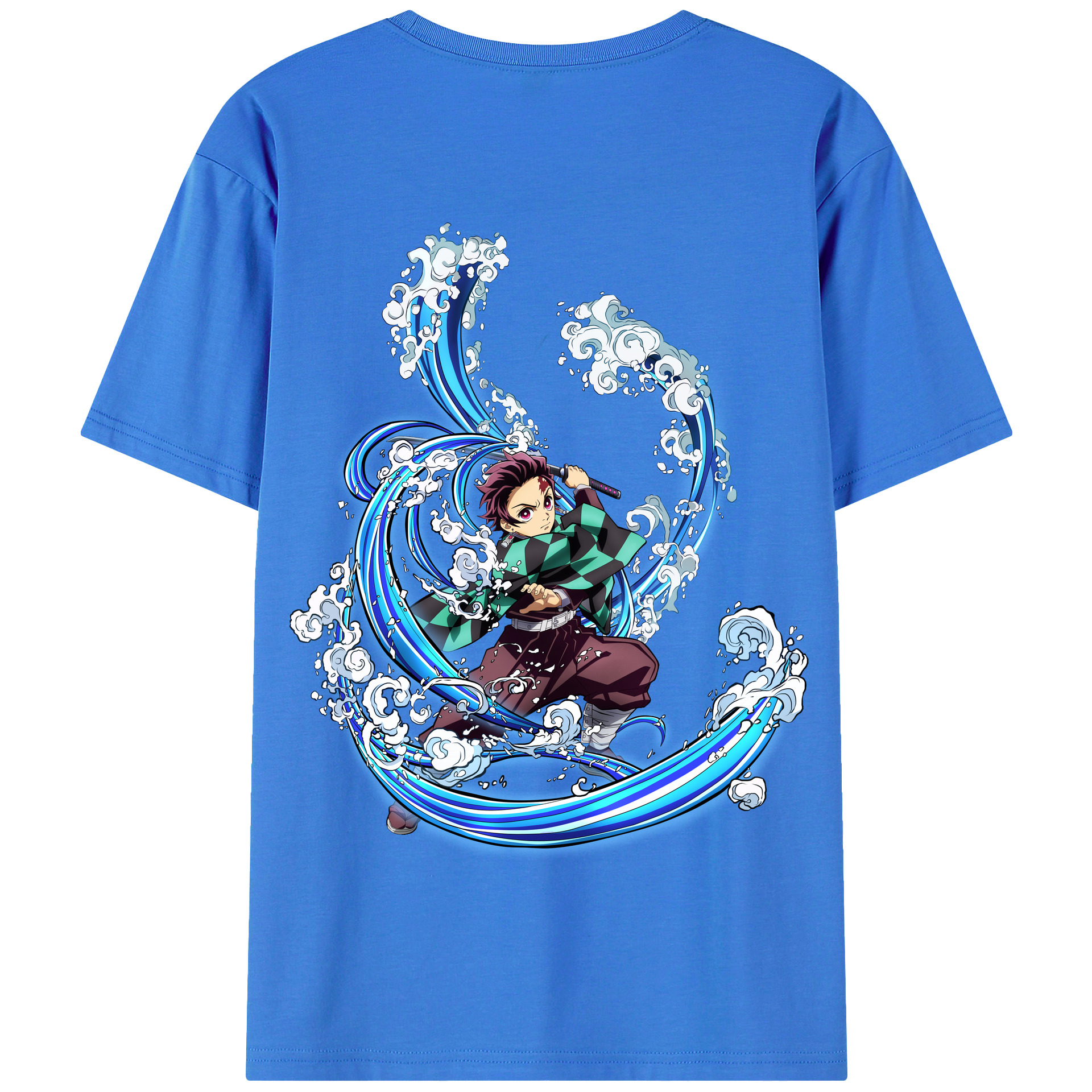 （画像用） 鬼滅の刃 竈門 炭治郎／かまど たんじろう Kamado Tanjirou 綿100％半袖Tシャツ（背面プリント）