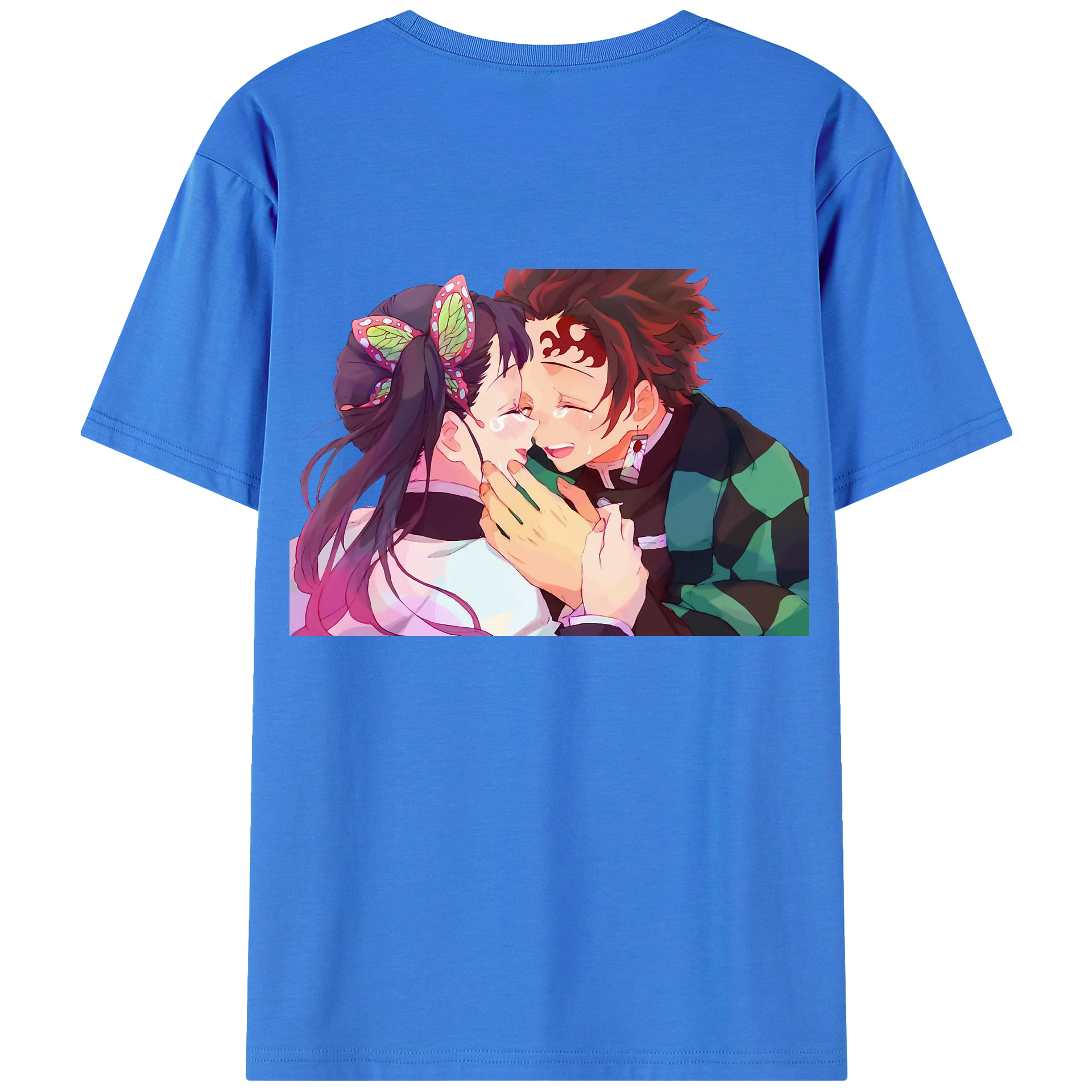 （画像用） 鬼滅の刃 竈門 炭治郎／かまど たんじろう Kamado Tanjirou 綿100％半袖Tシャツ（背面プリント）
