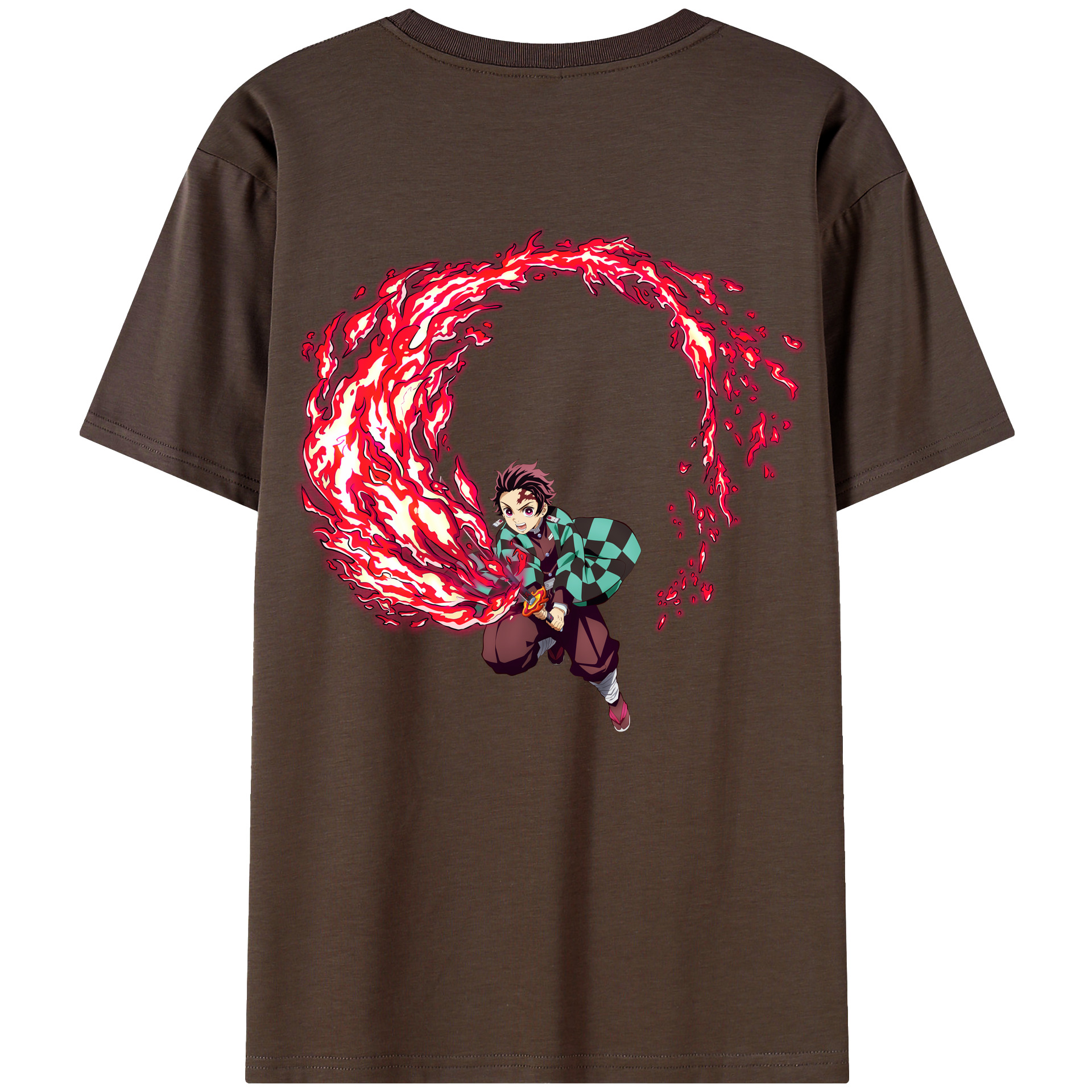 （画像用） 鬼滅の刃 竈門 炭治郎／かまど たんじろう Kamado Tanjirou 綿100％半袖Tシャツ（背面プリント）