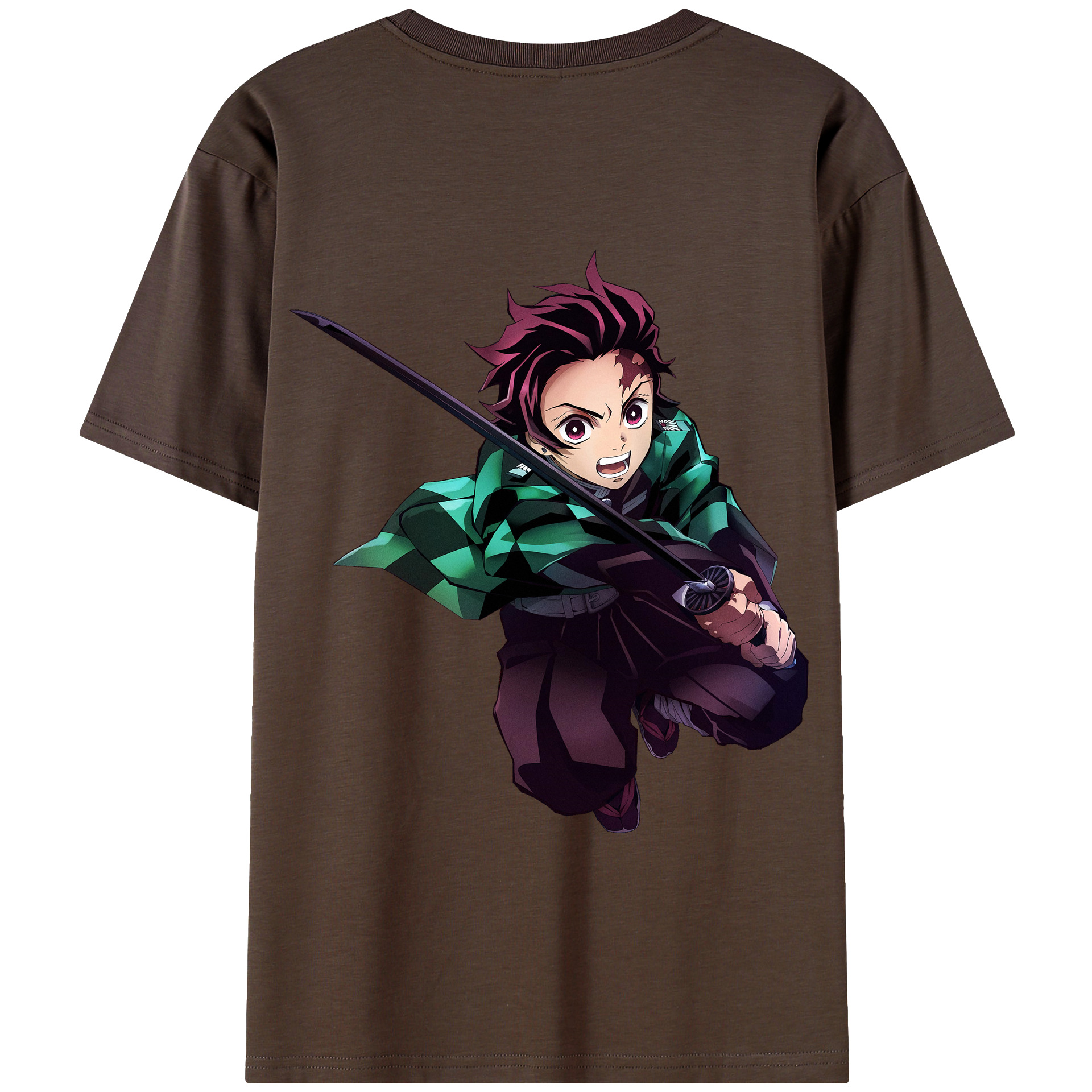 （画像用） 鬼滅の刃 竈門 炭治郎／かまど たんじろう Kamado Tanjirou 綿100％半袖Tシャツ（背面プリント）