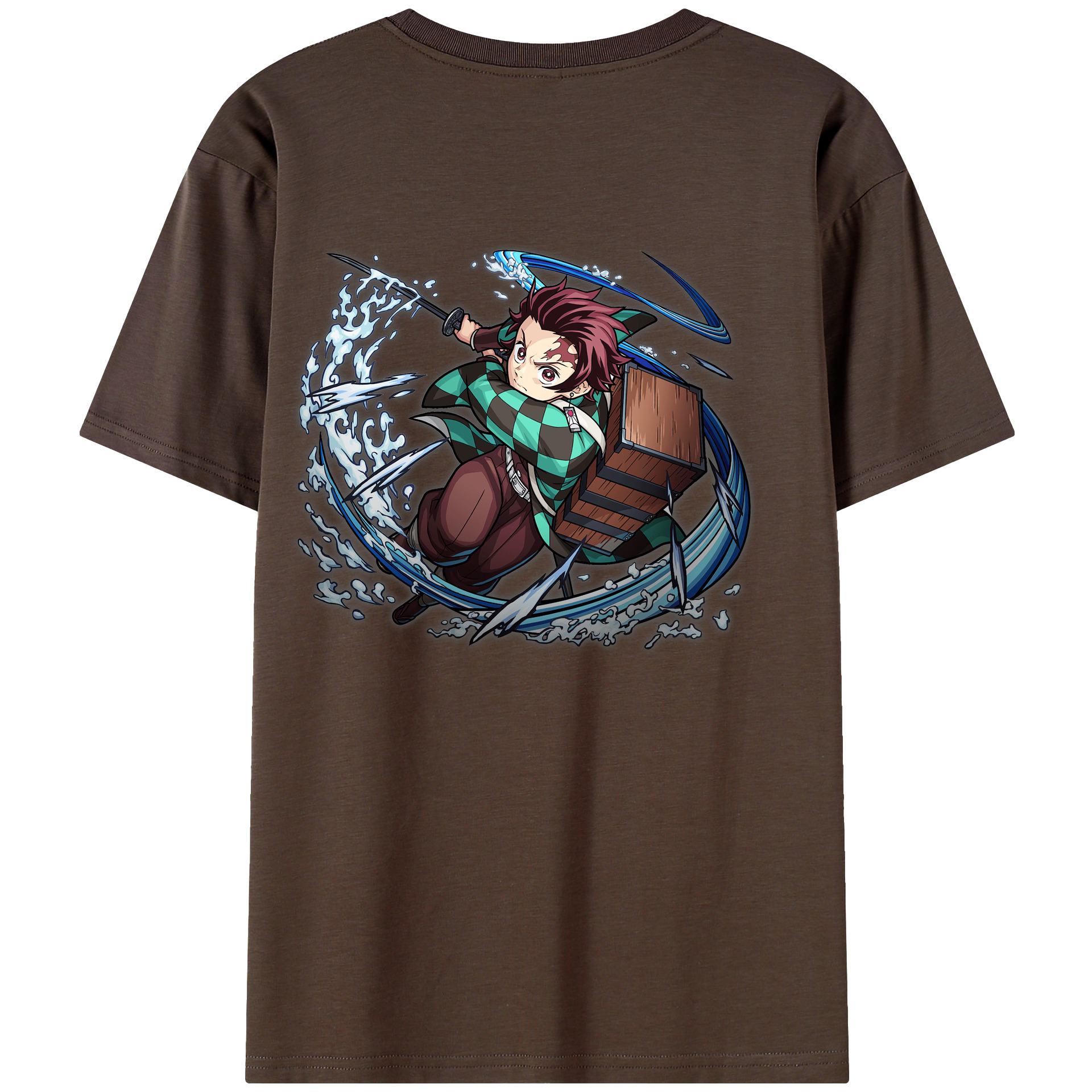 （画像用） 鬼滅の刃 竈門 炭治郎／かまど たんじろう Kamado Tanjirou 綿100％半袖Tシャツ（背面プリント）