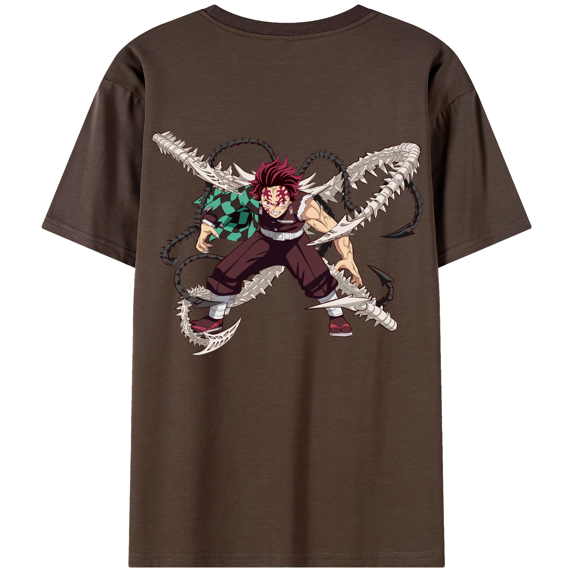 （画像用） 鬼滅の刃 竈門 炭治郎／かまど たんじろう Kamado Tanjirou 綿100％半袖Tシャツ（背面プリント）
