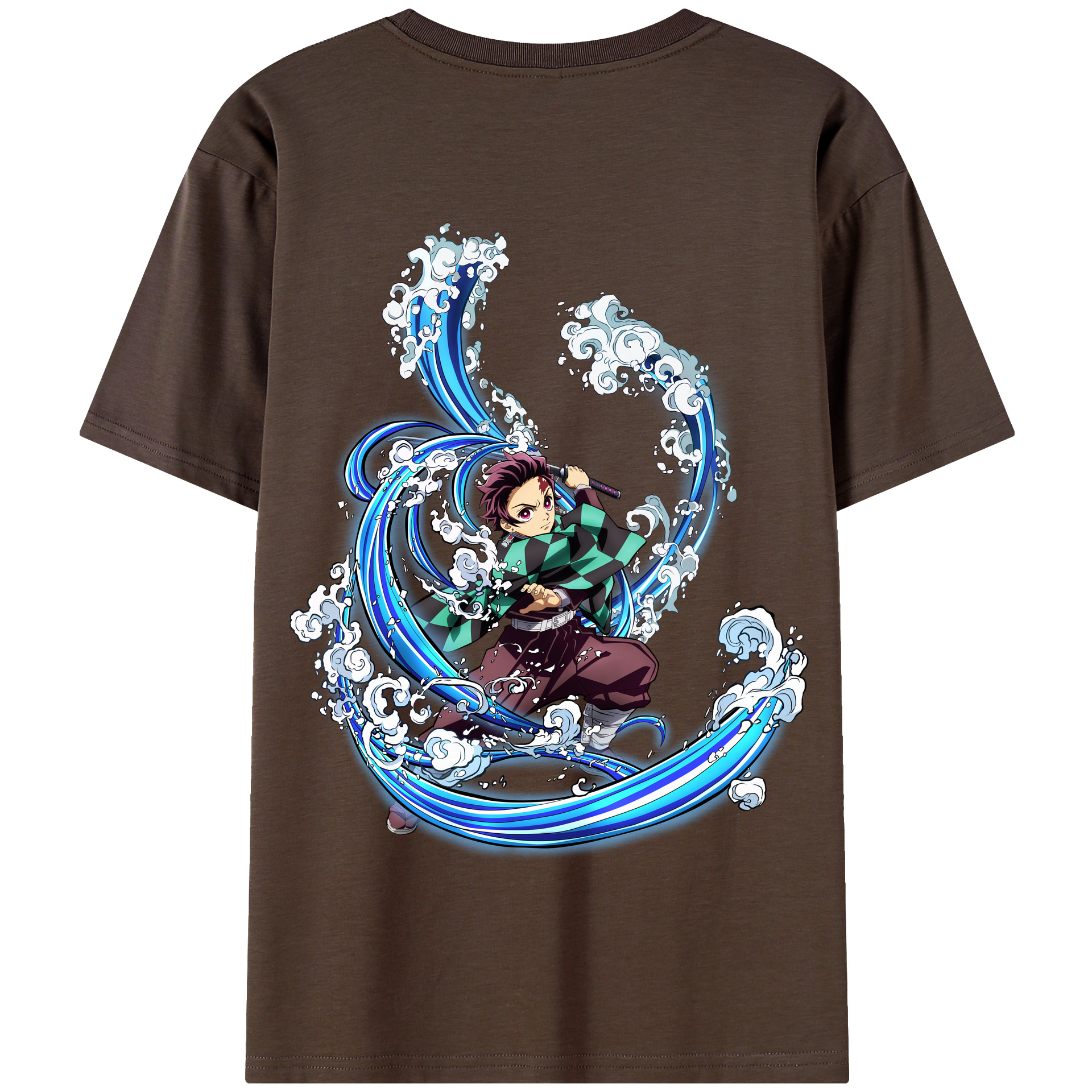 （画像用） 鬼滅の刃 竈門 炭治郎／かまど たんじろう Kamado Tanjirou 綿100％半袖Tシャツ（背面プリント）