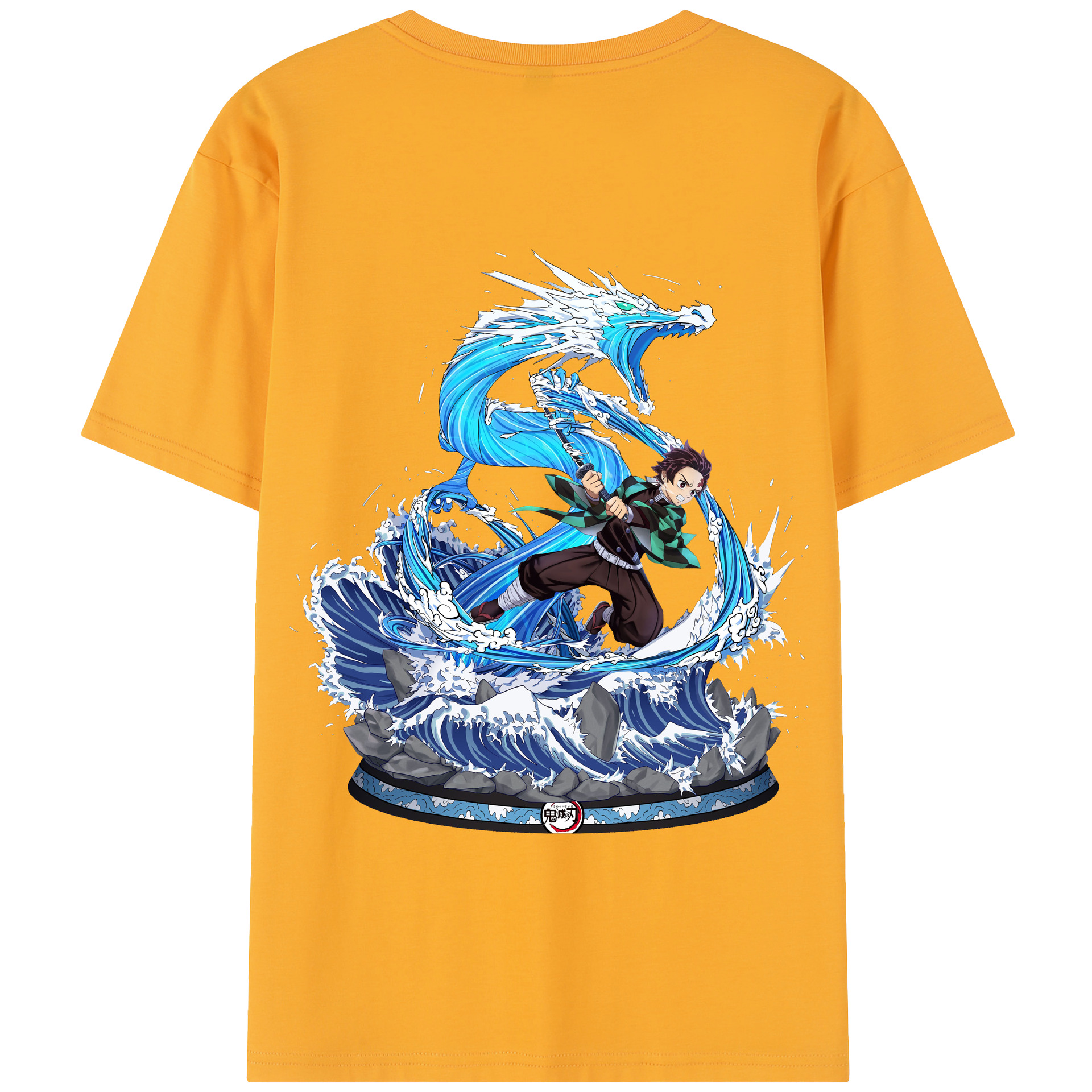 （画像用） 鬼滅の刃 竈門 炭治郎／かまど たんじろう Kamado Tanjirou 綿100％半袖Tシャツ（背面プリント）
