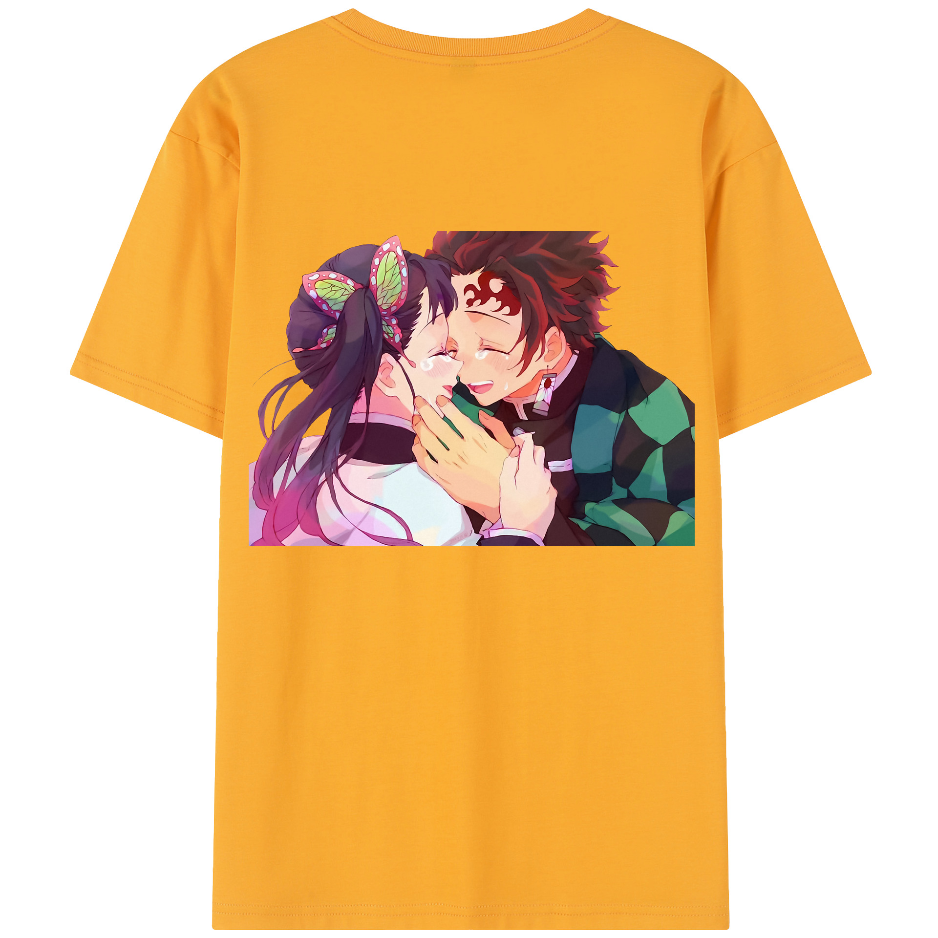 （画像用） 鬼滅の刃 竈門 炭治郎／かまど たんじろう Kamado Tanjirou 綿100％半袖Tシャツ（背面プリント）