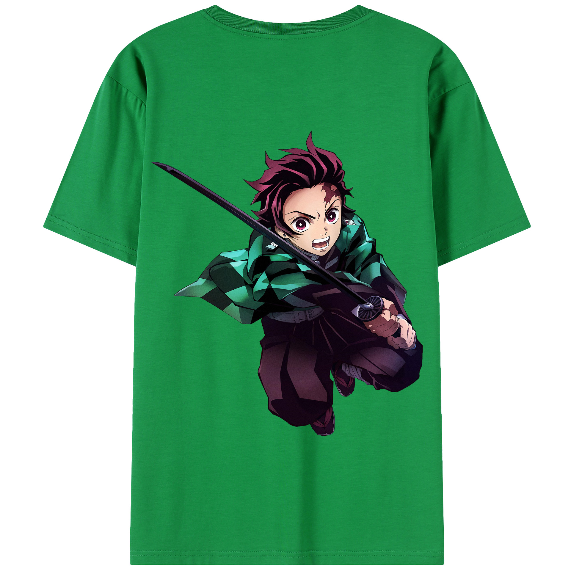 （画像用） 鬼滅の刃 竈門 炭治郎／かまど たんじろう Kamado Tanjirou 綿100％半袖Tシャツ（背面プリント）